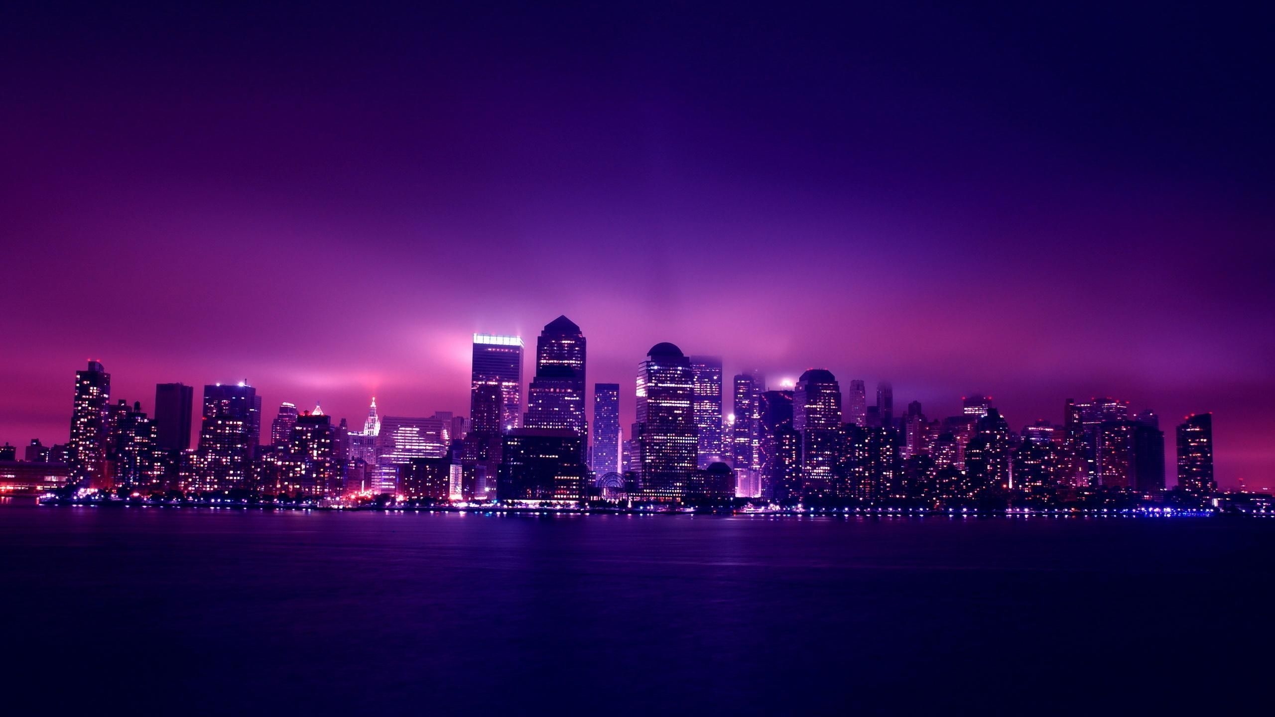 2560x1440 Aesthetic City Night Lights In  Resolution. Night city, City wallpaper, Landscape wallpaper, Desktop