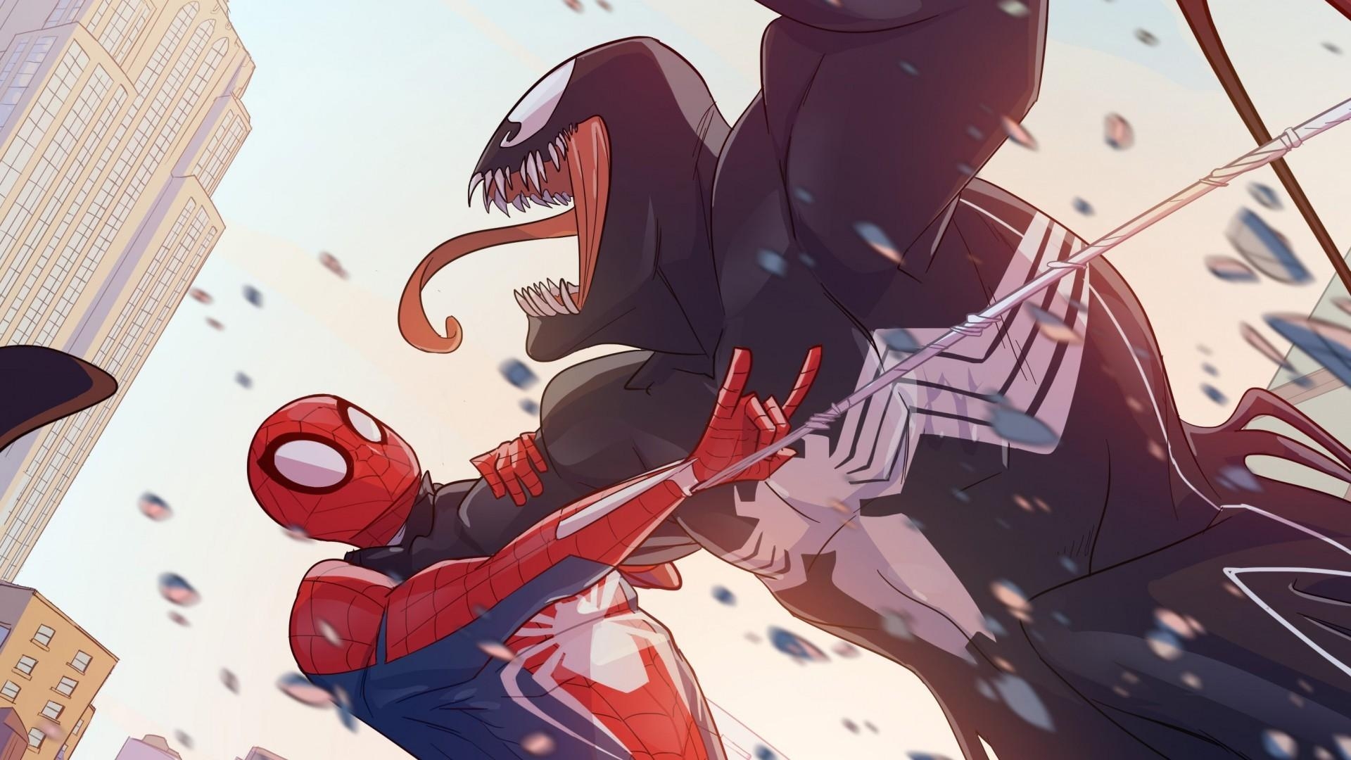 1920x1080 Download  Spider Man Vs Venom, Artwork Wallpaper, Desktop