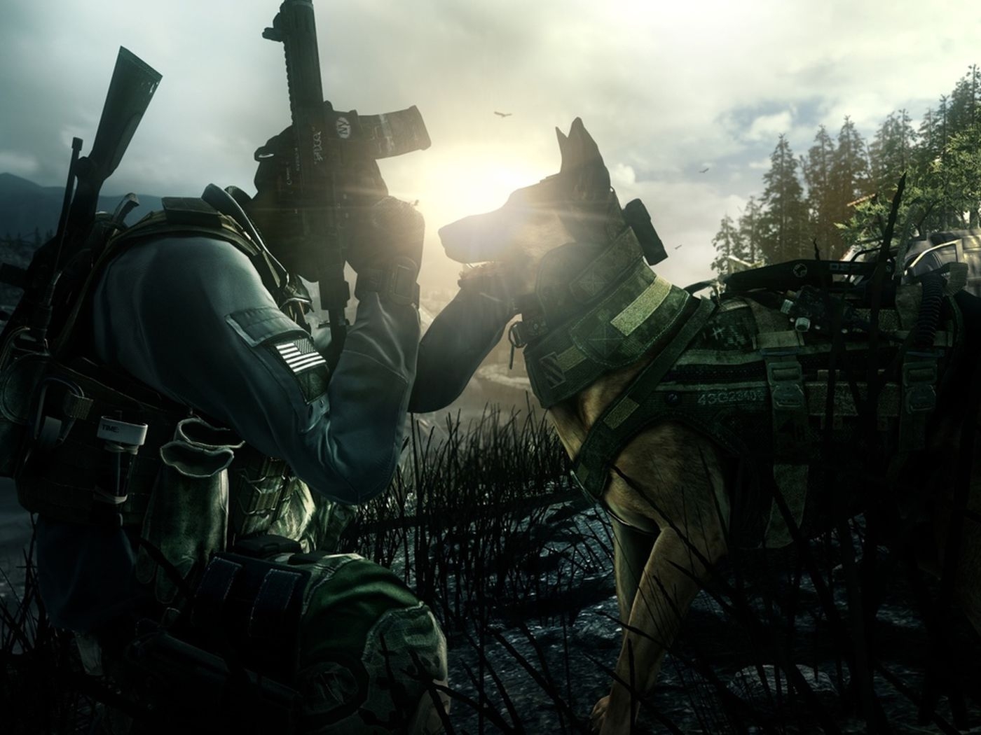 1400x1050 Call of Duty: Ghosts dog Riley takes commands through headset, Desktop