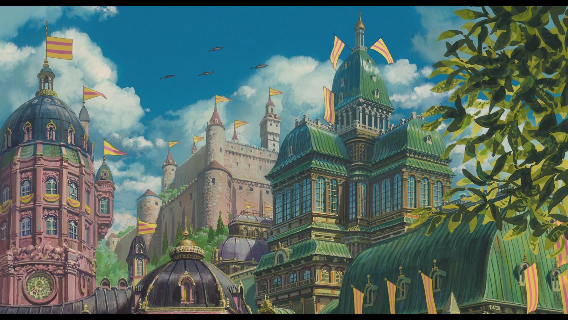 1920x1080 Howls Moving Castle City, Desktop