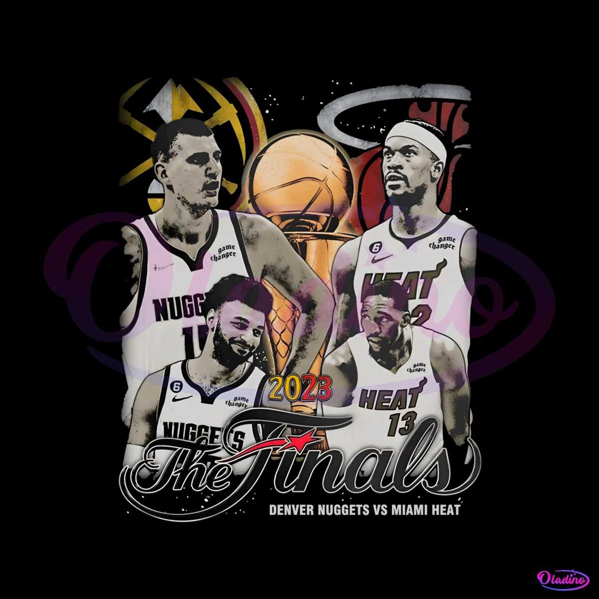 1200x1200 Vintage 2023 NBA Finals Miami Heat And Denver Nuggets Basketball PNG, Phone