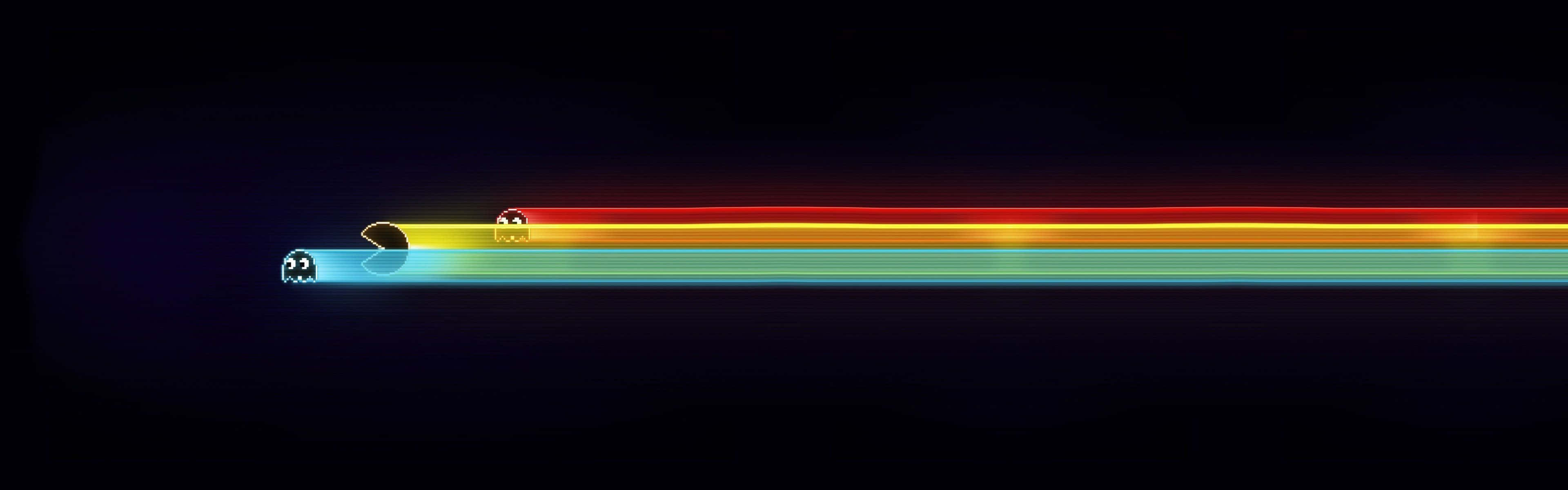 3840x1200 Download A Rainbow Colored Light Is, Dual Screen