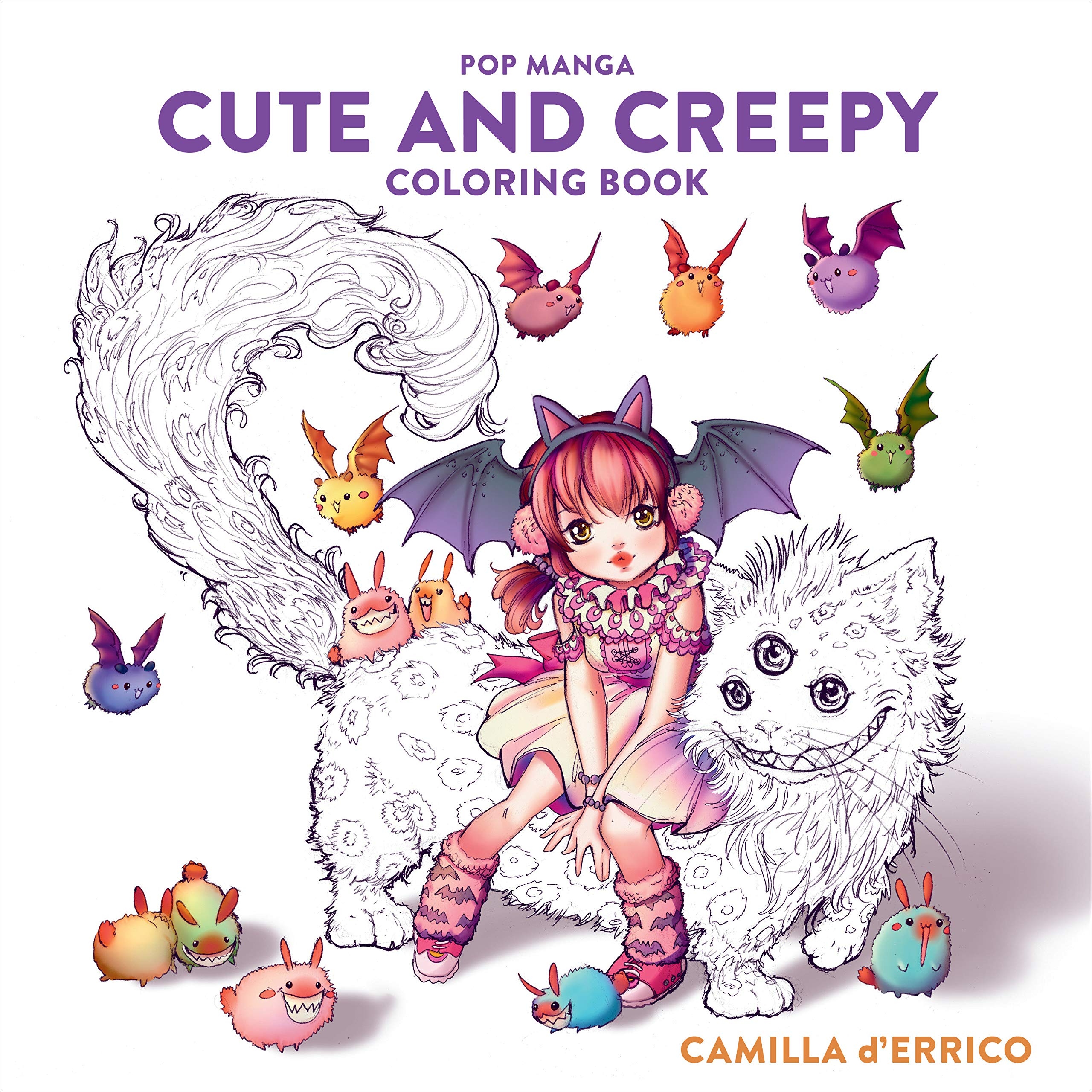 2560x2560 Pop Manga Cute and Creepy Coloring Book: d'Errico, Camilla: Books, Phone