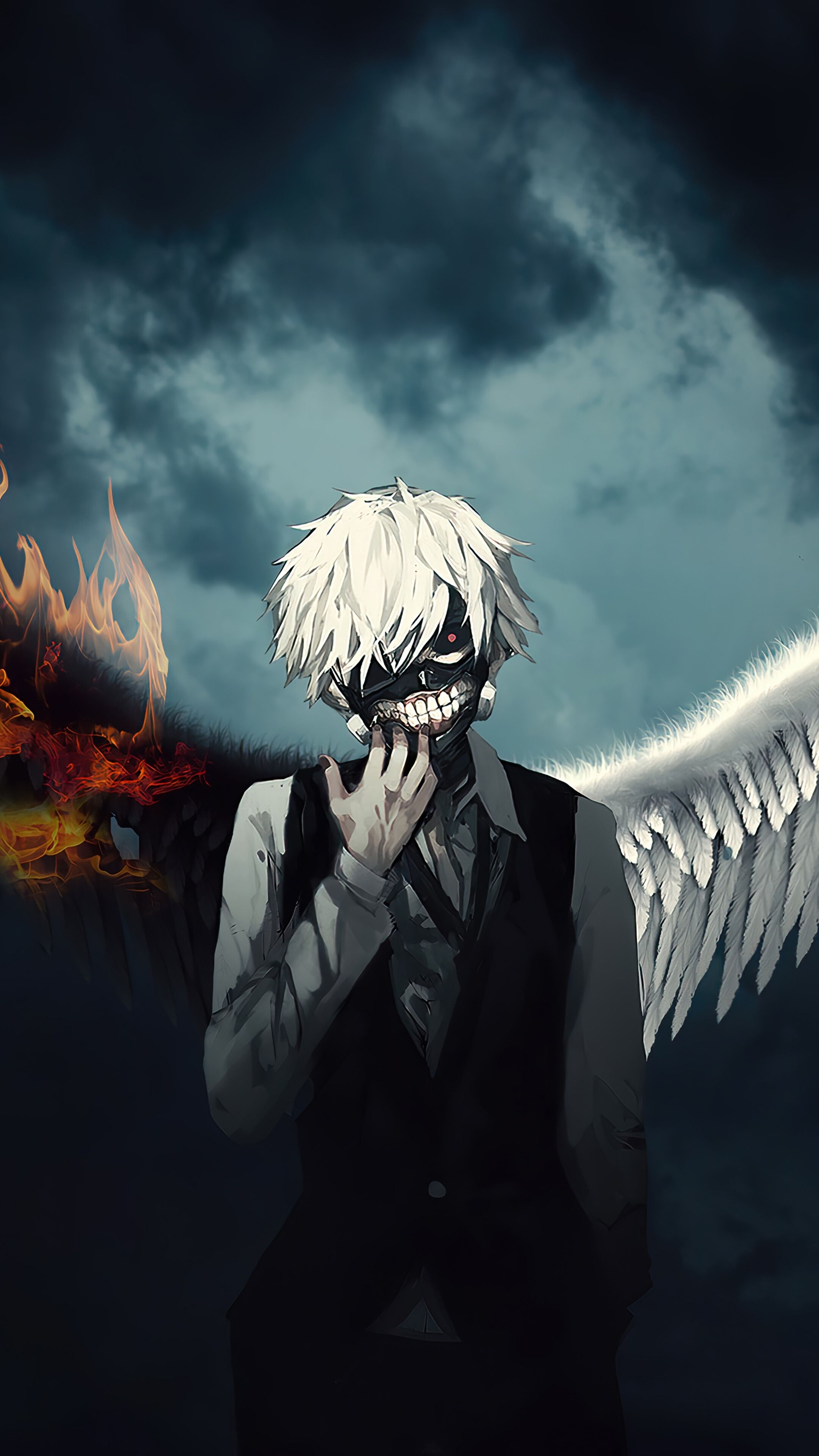 2160x3840 Ken Kaneki, Wings, Mask, Tokyo, Ghoul, 4K phone HD Wallpaper, Image, Background, Photo and Picture. Mocah HD Wallpaper, Phone