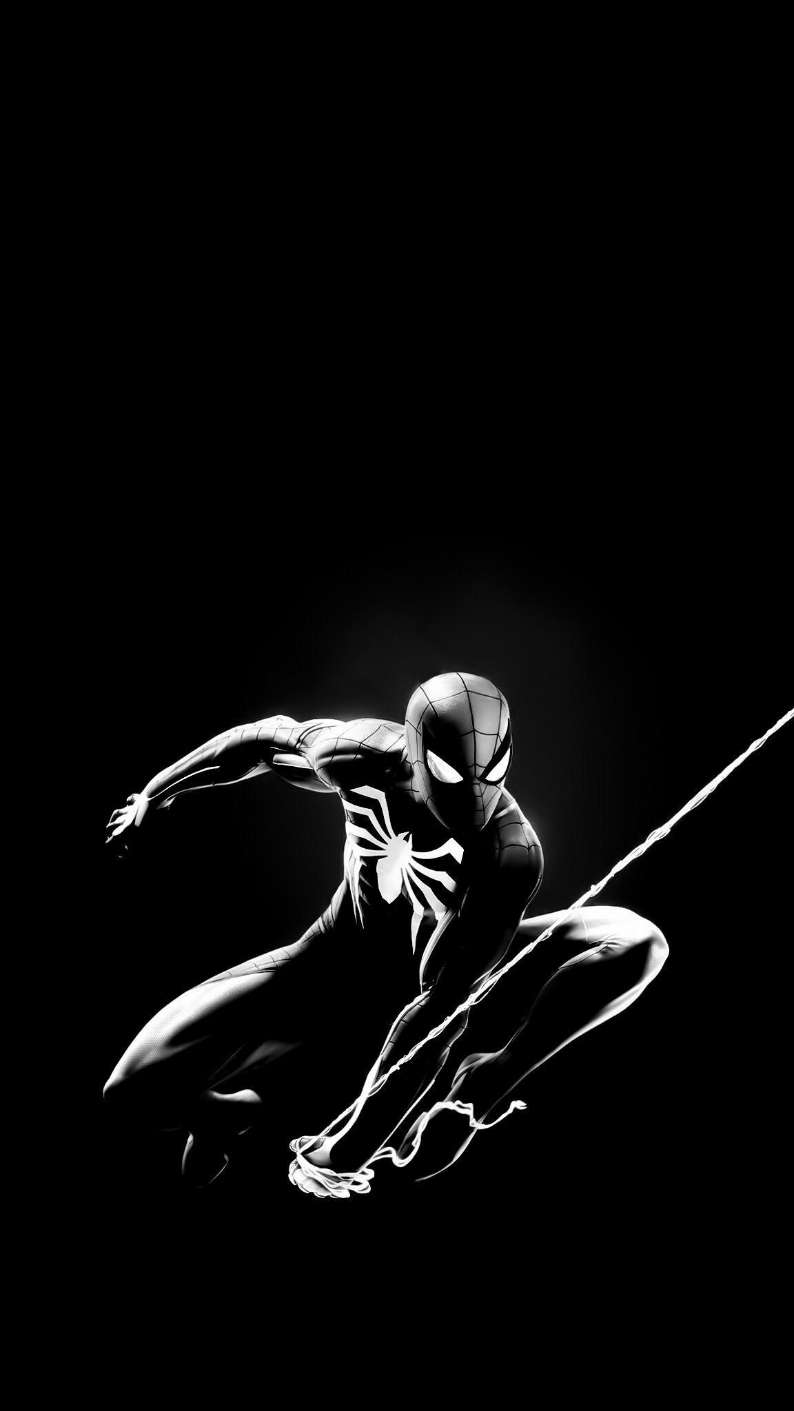 1160x2050 Black And White Spider Man Wallpaper Free Black And White Spider Man Background, Phone