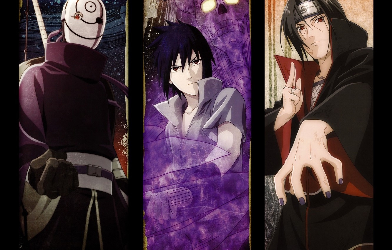 1340x850 Wallpaper look, hand, mask, collar, Sasuke, Naruto, gesture, ninja, Itachi, akatsuki, sharingan, ninja, Susano, ninjutsu, Uchiha, the Uchiha clan image for desktop, section сёнэн, Desktop