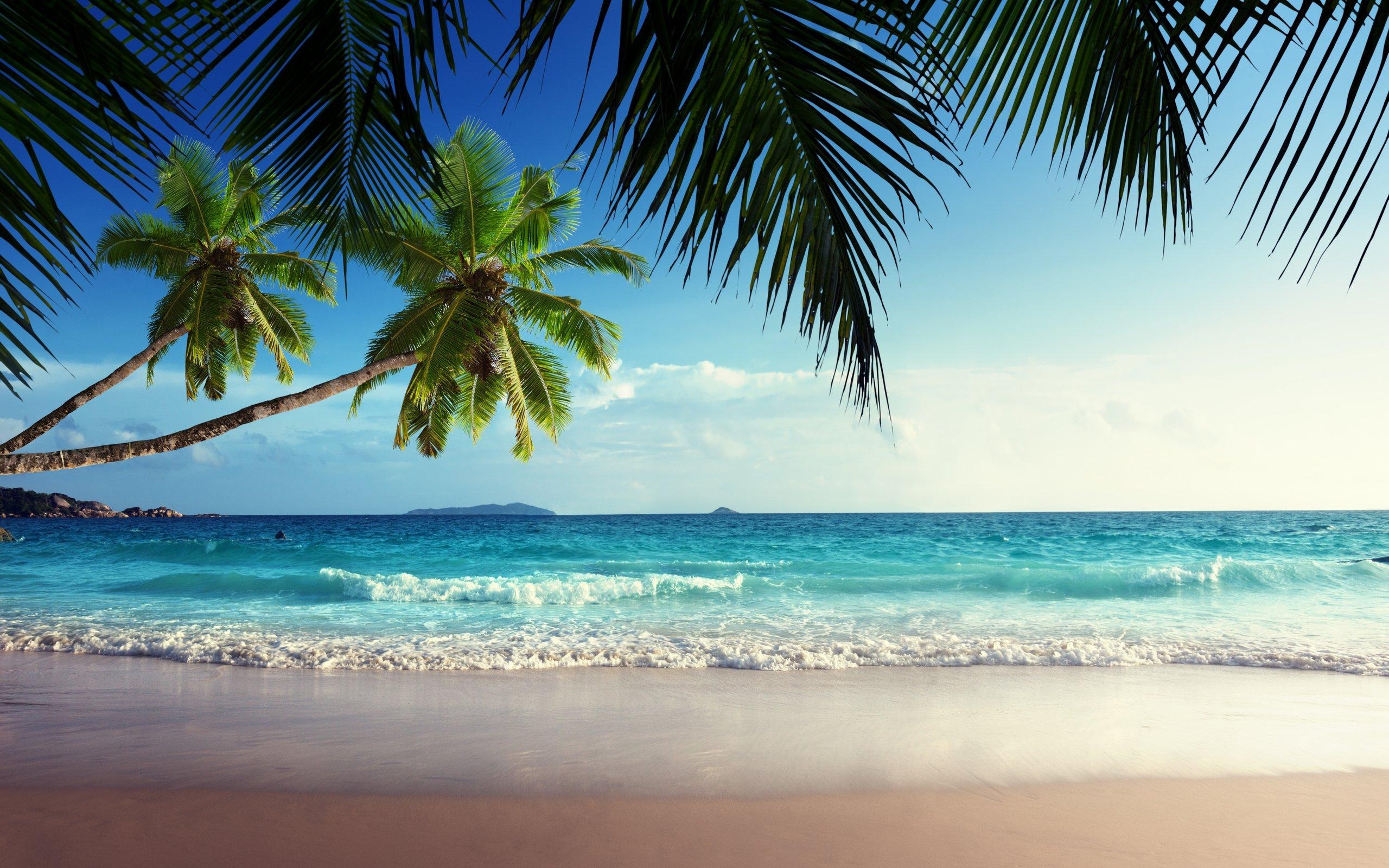 2560x1600 Emerald sea paradise sunshine beach sky tropical blue coast, Desktop