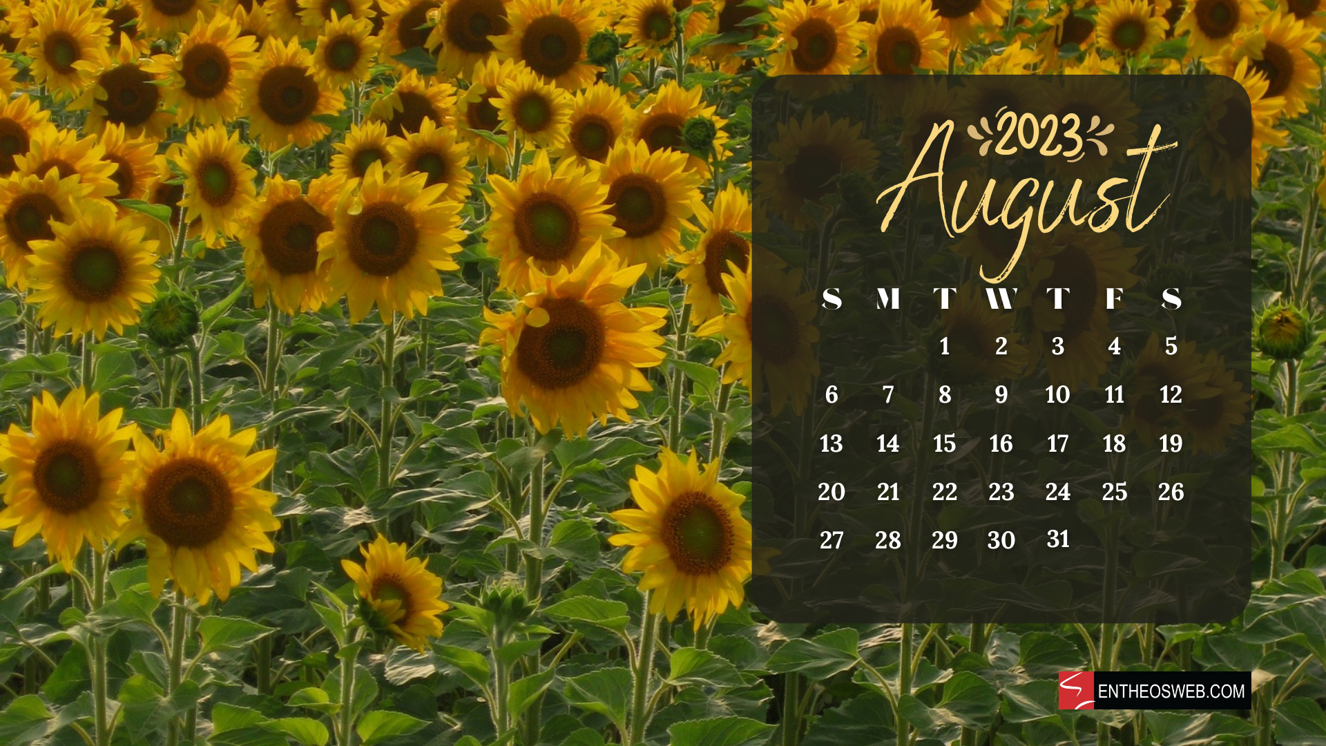 1920x1080 August 2023 Calendar Desktop Wallpaper, Desktop