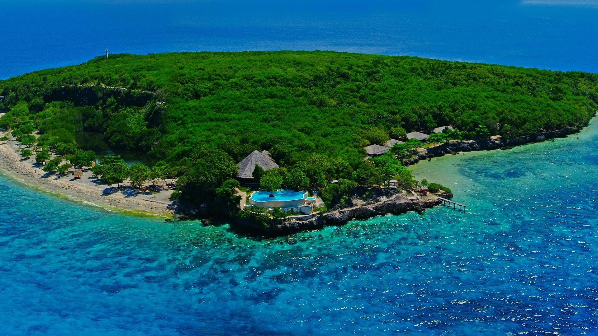 1920x1080 Wallpaper Sumilon island, Cebu, Philippines, sea, forest, resort, Desktop