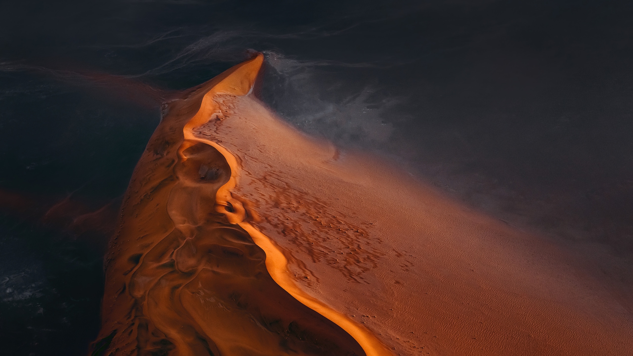 2560x1440 Desert Wallpaper 4K, Mi Pad 5 Pro, Sand Dunes, Aerial view, Nature, Desktop