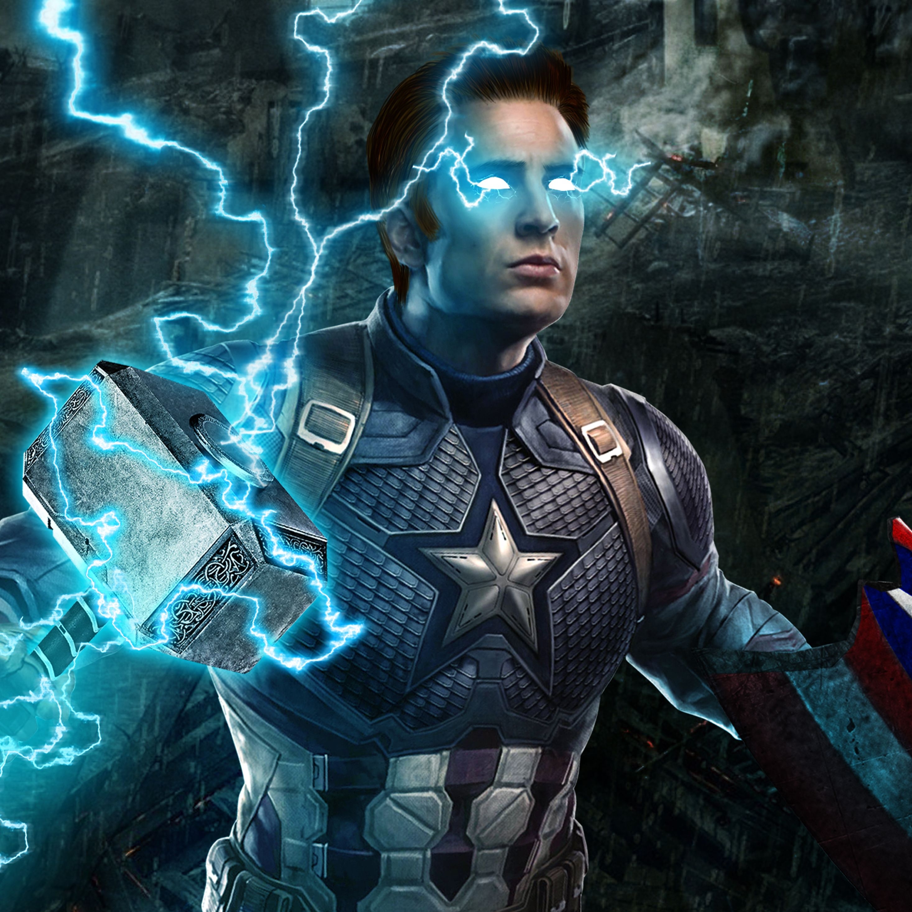 2940x2940 Captain America Mjolnir Avengers Endgame 4k iPad Pro Retina Display HD 4k Wallpaper, Image, Background, Photo and Picture, Phone