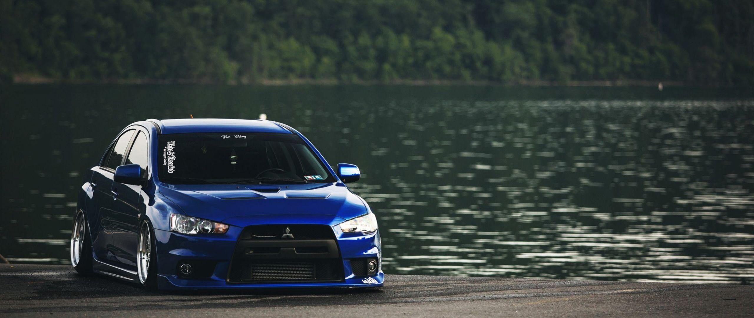 2560x1080 ultra wide car mitsubishi lancer evo wallpaper and background, Dual Screen