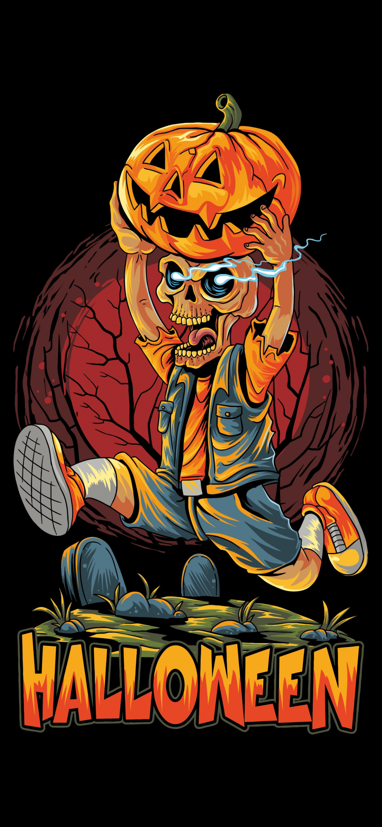 1290x2780 Halloween zombie Wallpaper 4K, Scary, Halloween Pumpkin, Phone