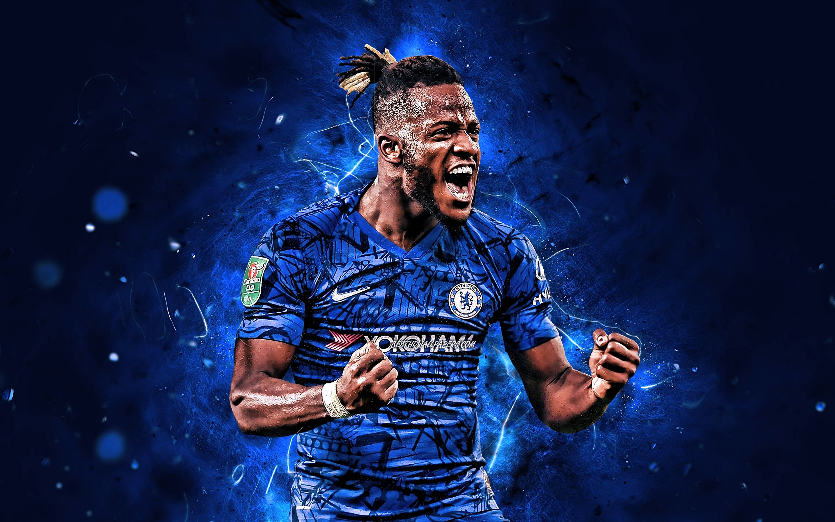 2880x1800 Download Wallpaper Michy Batshuayi, Chelsea FC, Belgian Footballers, Premier League, Soccer, Michy Batshuayi Atunga, Football, Neon Lights, England, Michy Batshuayi Chelsea For Desktop With Resolution. High Quality HD Picture Wallpaper, Desktop