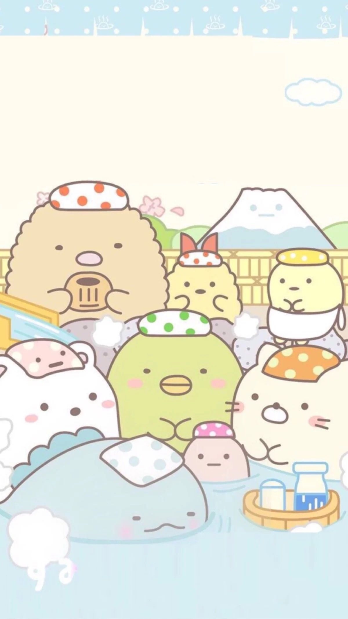 1200x2140 sumikko gurashi onsen kawaii illustration art. Cute drawings, Phone