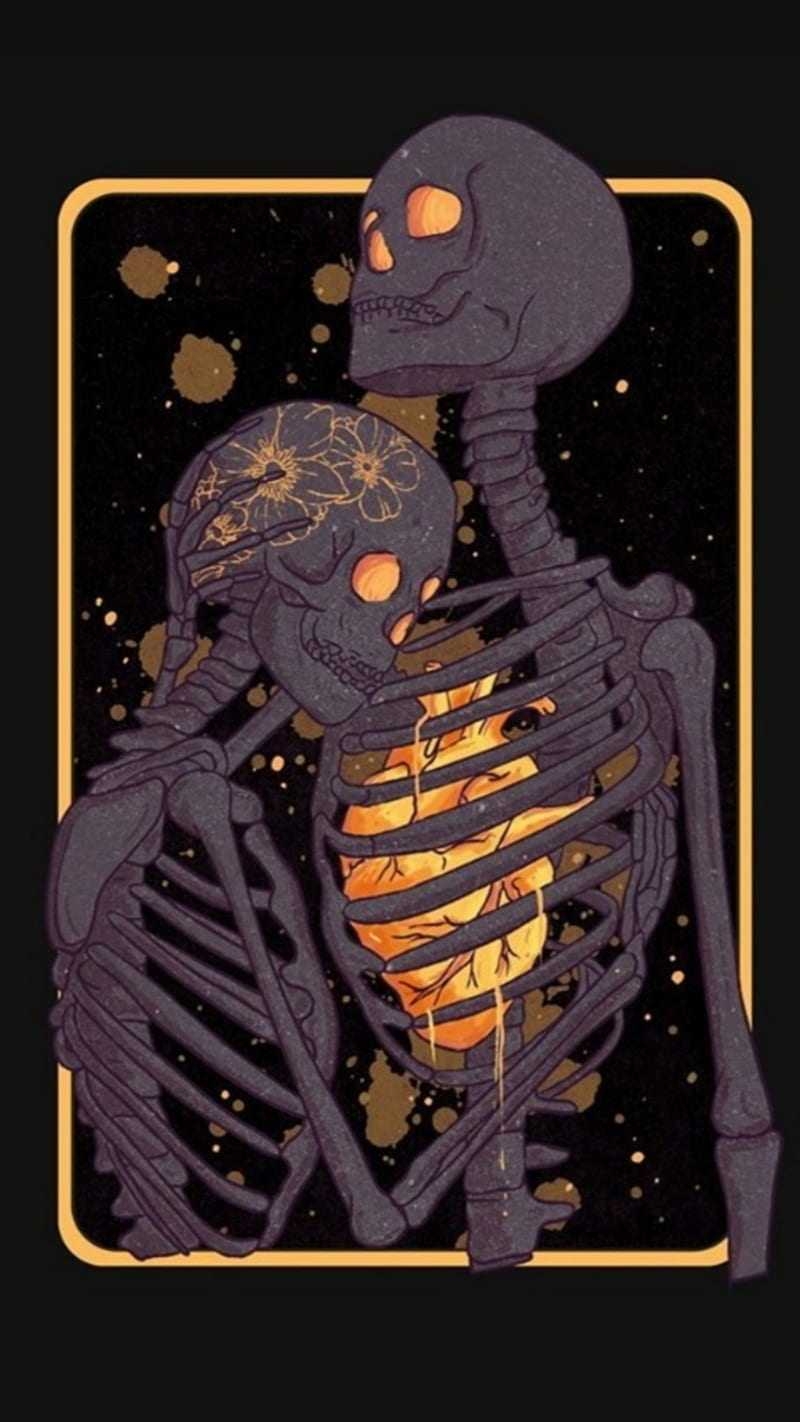 800x1430 Skeleton Aesthetic Wallpaper, Phone