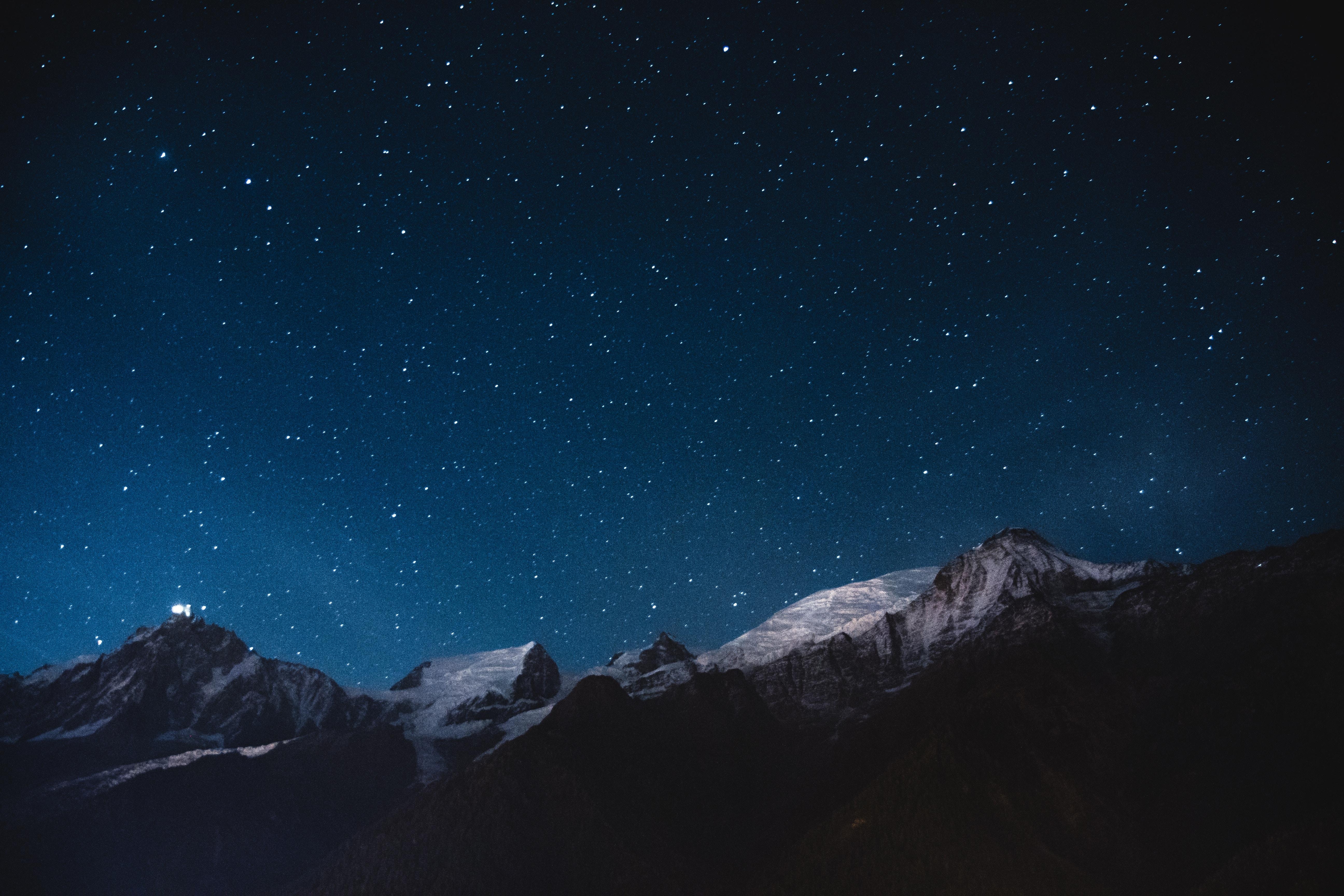 5190x3460 Wallpaper Starry Sky, Mountains, Night Mountain Wallpaper, Desktop