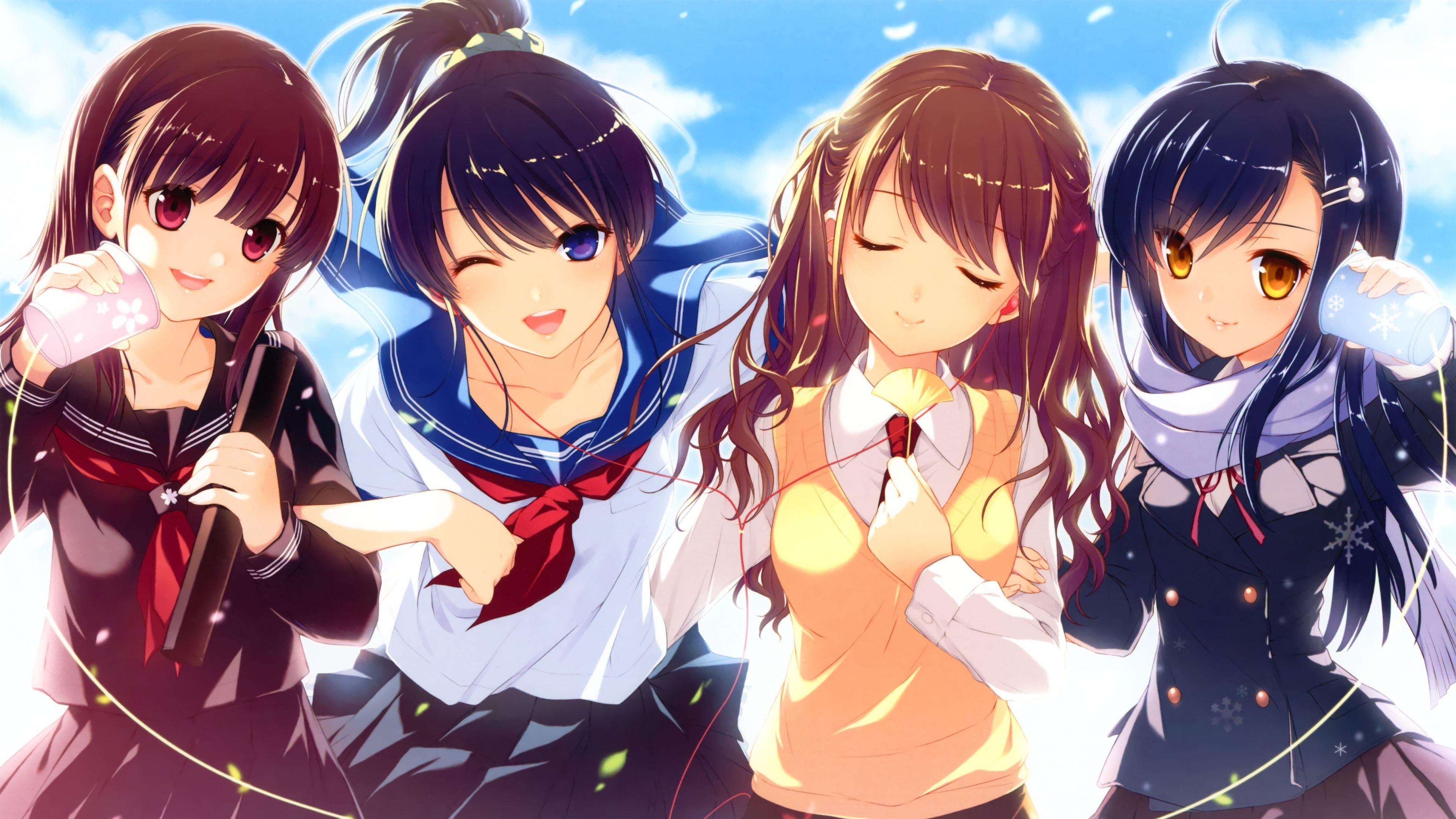 3840x2160 High School Girls Girls Schoolgirl. Friend anime, HD anime, Desktop