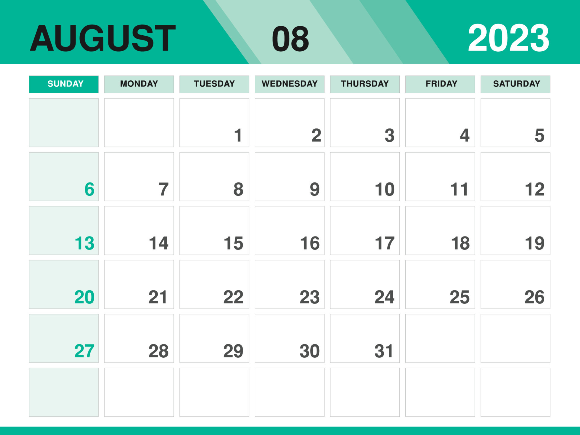 1920x1440 August 2023 , Calendar 2023 vector, planner monthly design, Desk calendar Wall calendar design, Minimal style, advertisement, poster, printing media, green background concept, Desktop