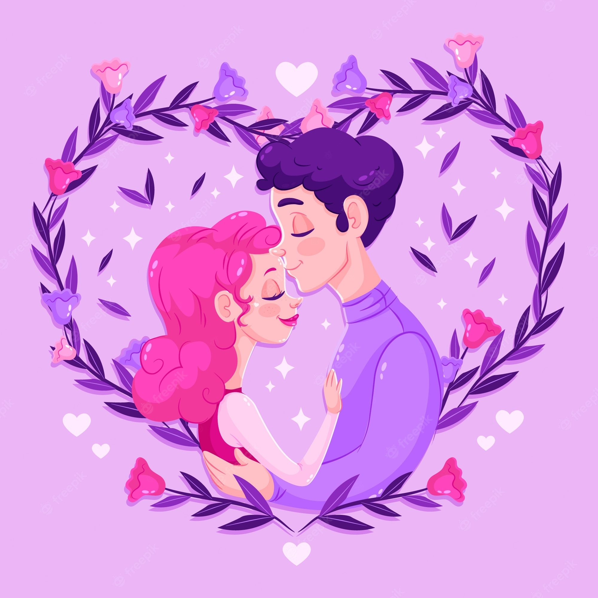 2000x2000 Love Couple Cartoon Image. Free Vectors, & PSD, Phone