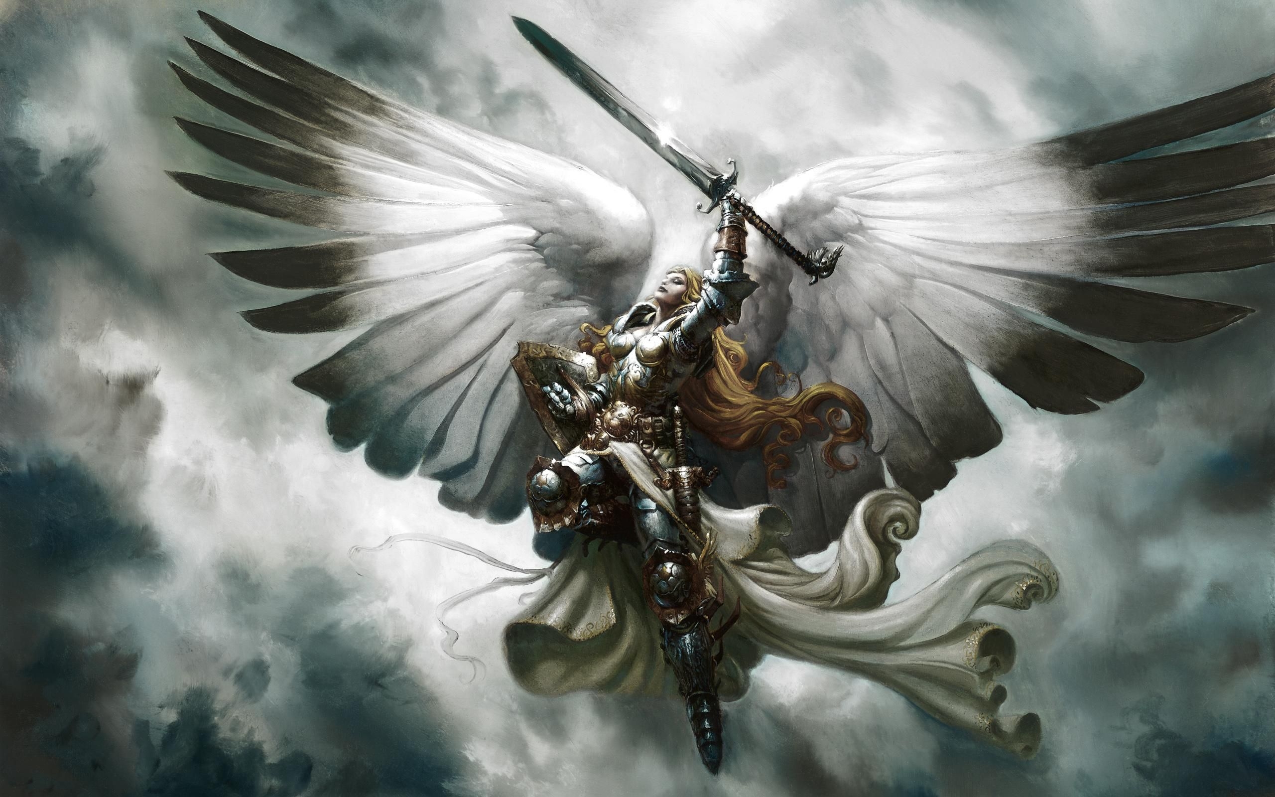 2560x1600 Angel With Sword. Angel wallpaper, Angel warrior, Desktop