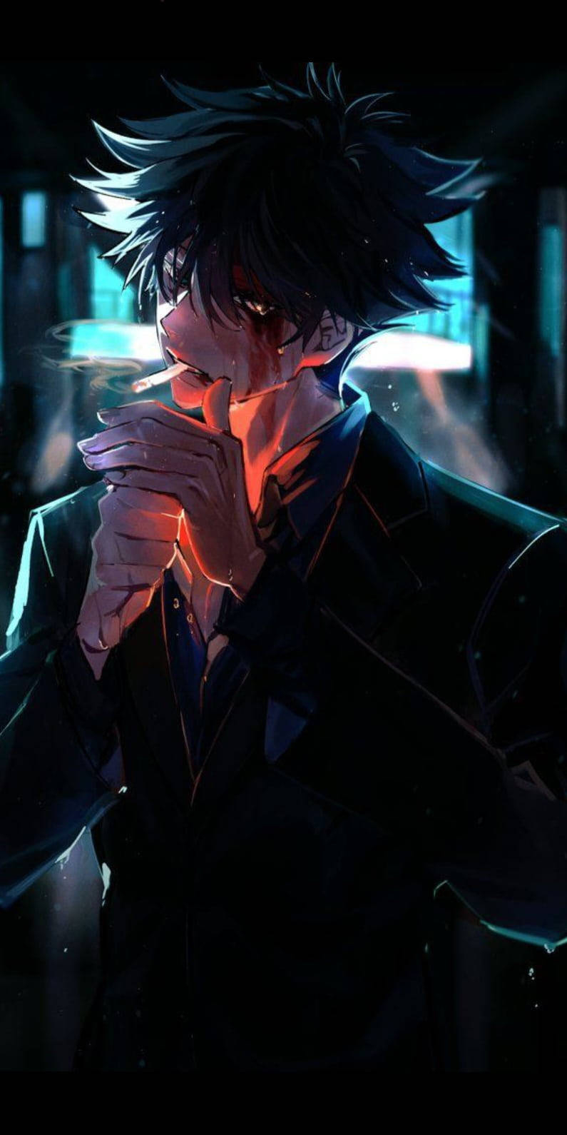 800x1590 Download Megumi Smoking Jujutsu Kaisen iPhone Wallpaper, Phone