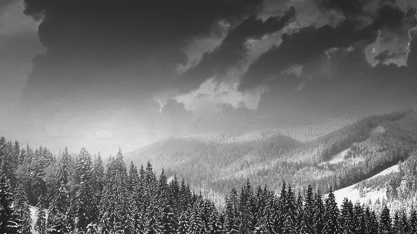 1370x770 Winter Mountain Snow Dark Bw Nature Wallpaper, Desktop