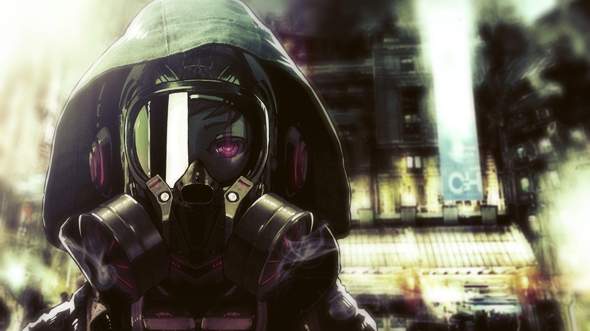 1920x1080 Anime Gas Mask Wallpaper, Desktop