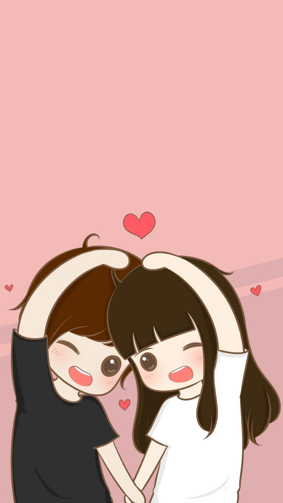 1200x2140 Cute Couple Chibi Anime Wallpaper, Phone