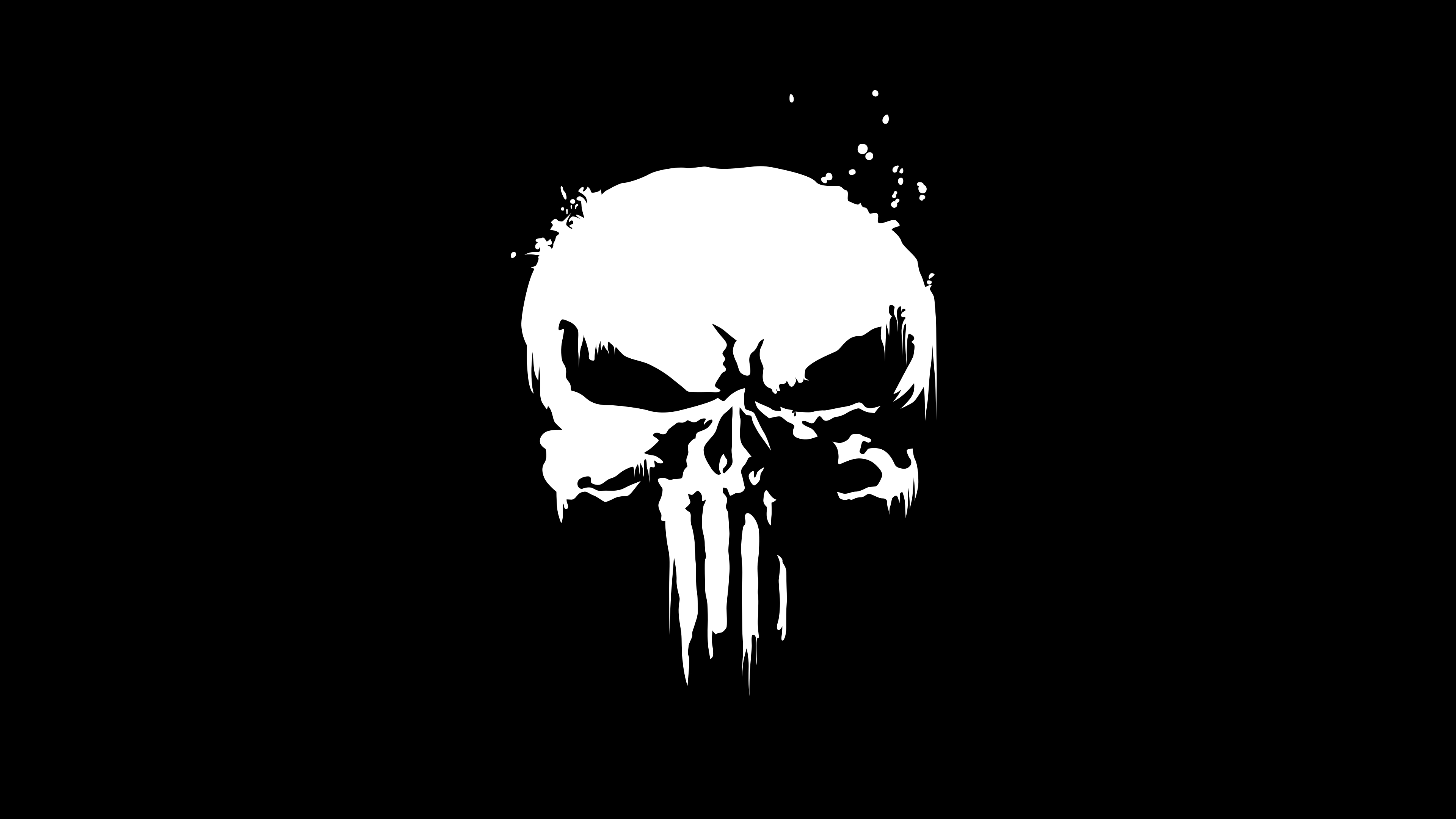 3840x2160 The Punisher Wallpaper 4K, Marvel Comics, Skull, Black background, Black/ Dark, Desktop