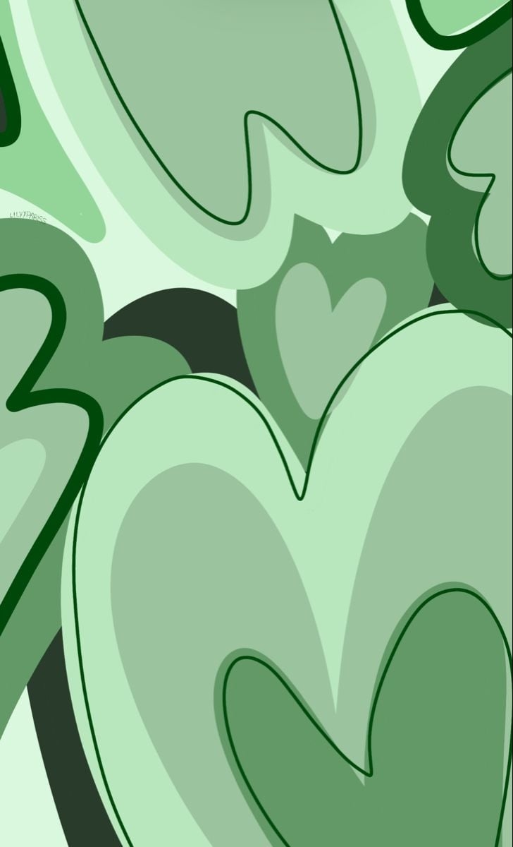 730x1200 Green Heart Wallpaper, Phone