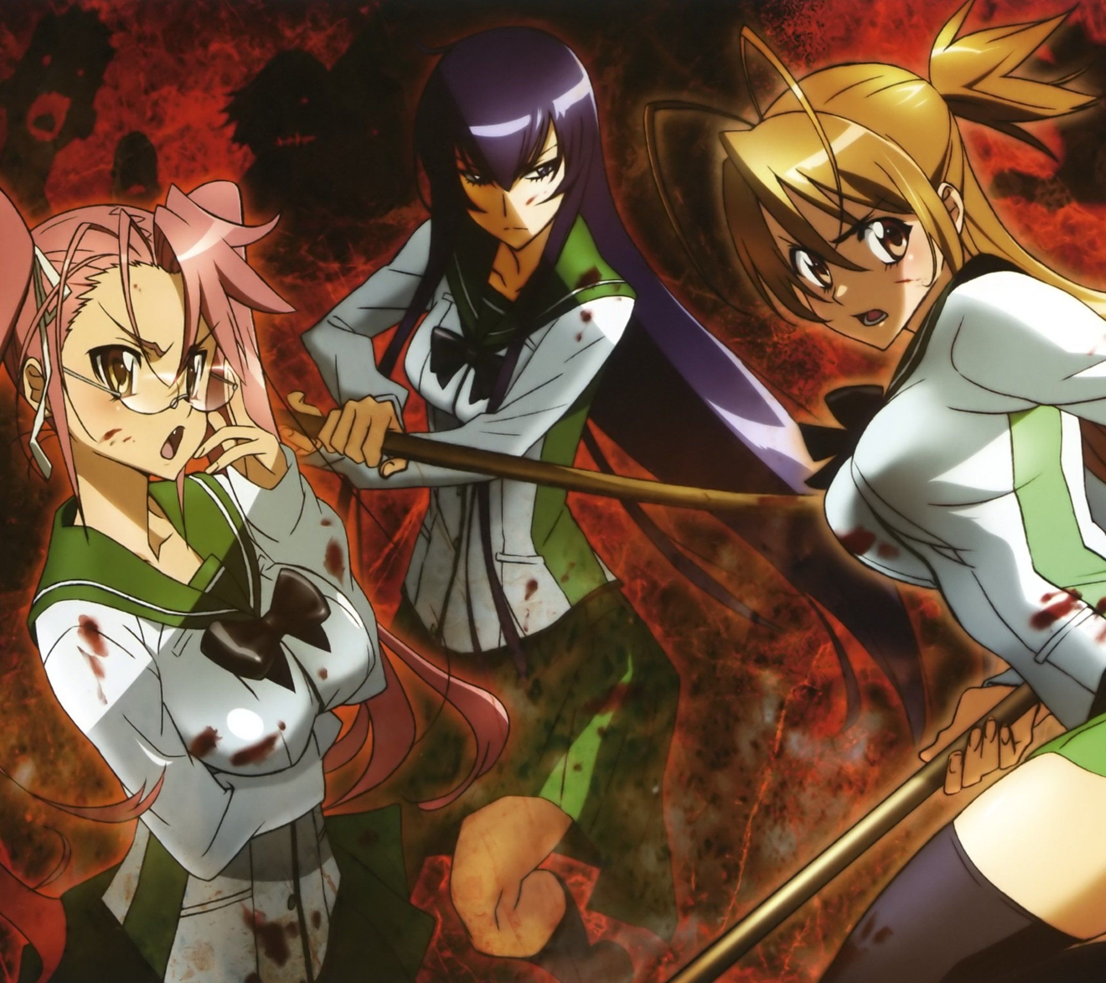 2160x1920 Highschool of the Dead android and iPhone5 and iPhone6 wallpaper, Desktop