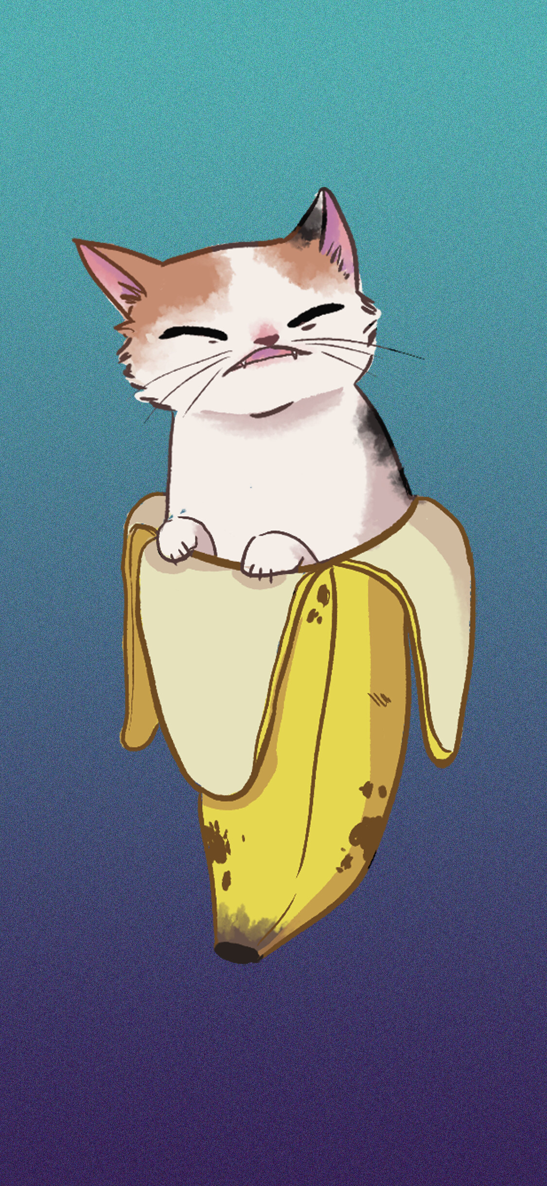 1130x2440 Commission Phone Wallpaper Design Banana Cat, Phone