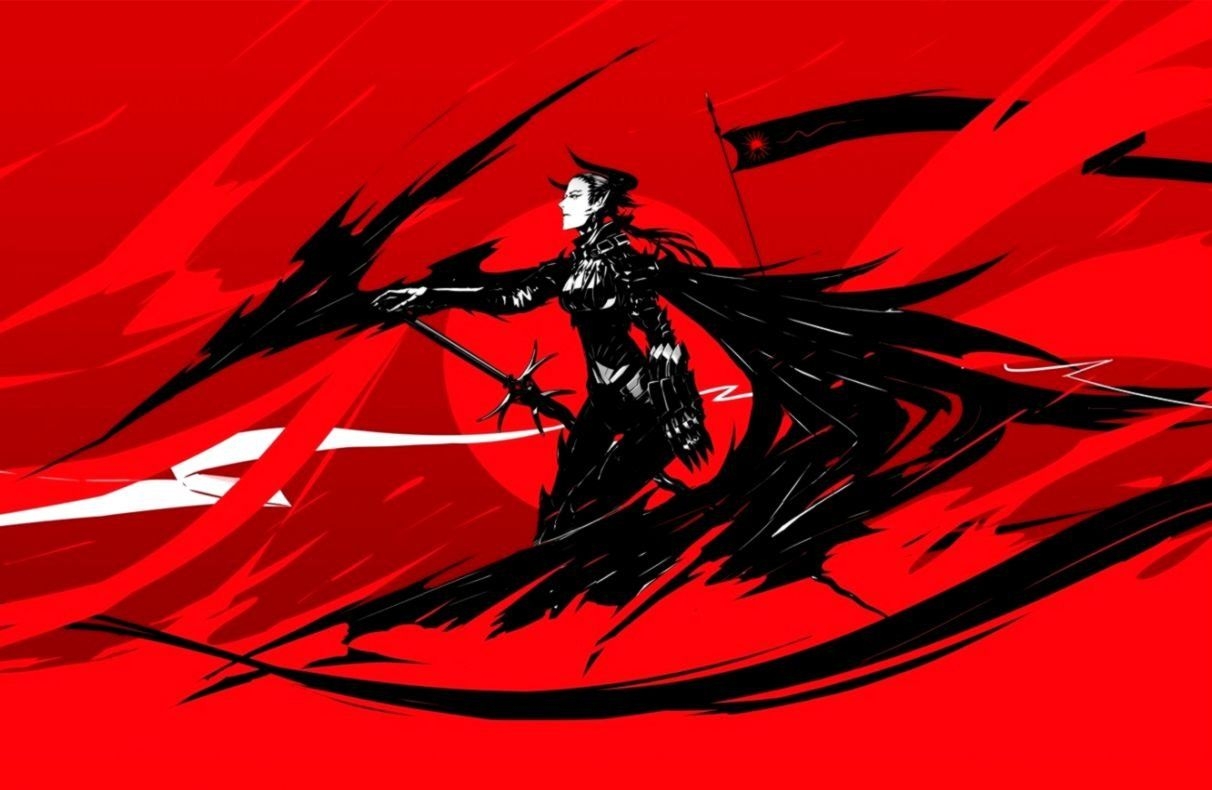 1220x790 Black And Red Wallpaper Anime, Desktop