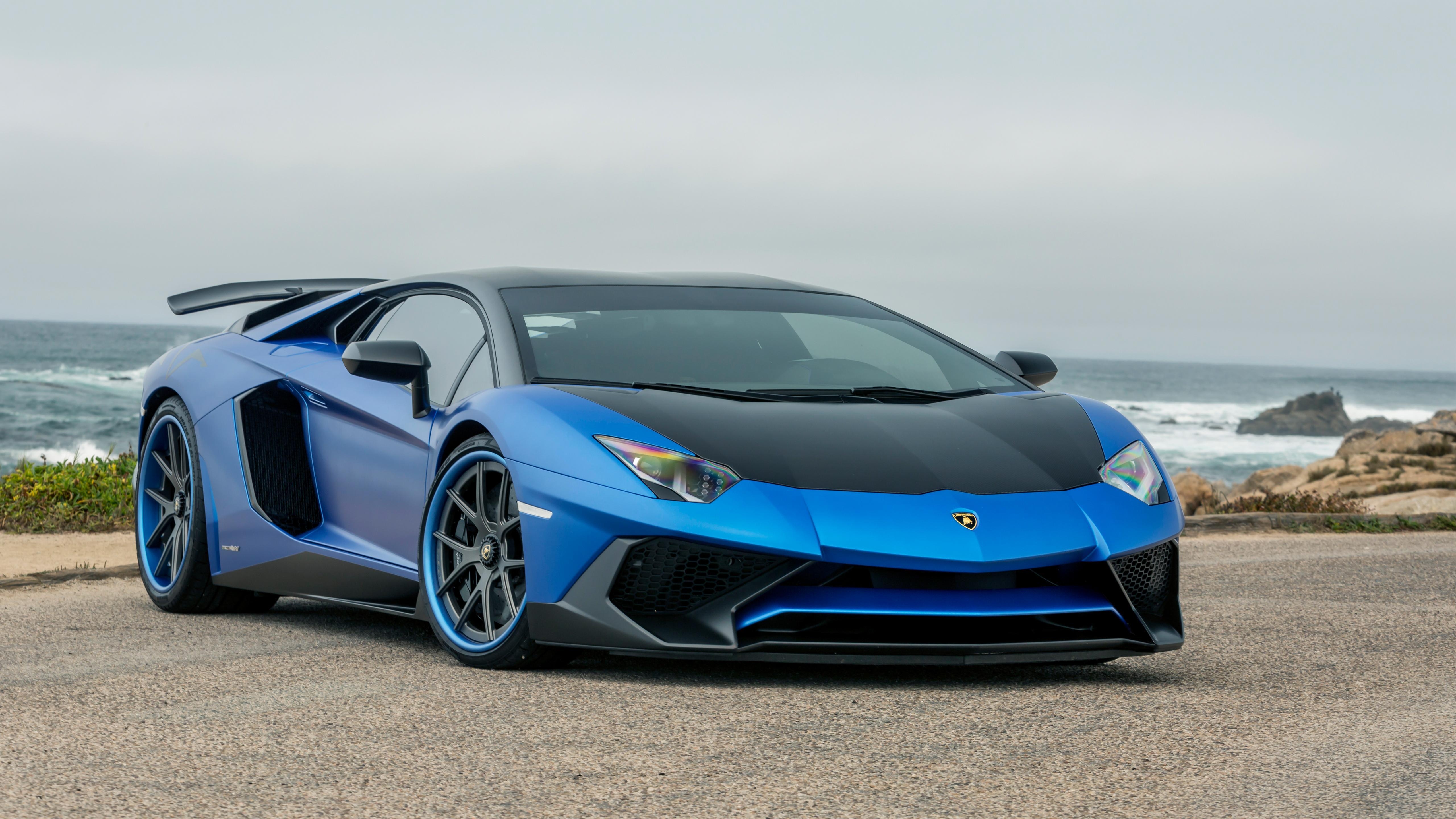 5120x2880 Blue Lambo Wallpaper, Desktop