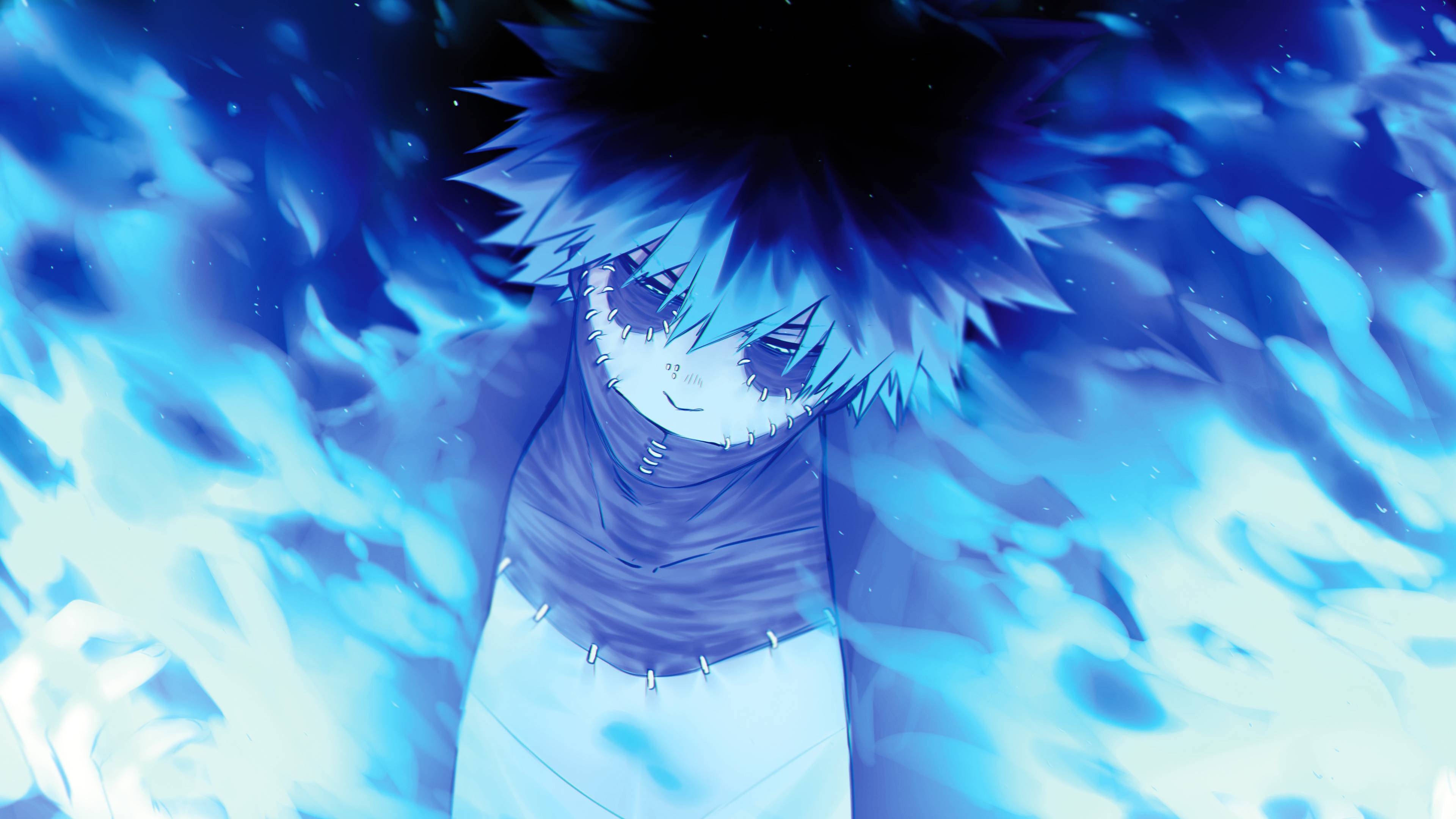 3840x2160 Dabi Blue Flame Wallpaper, Desktop