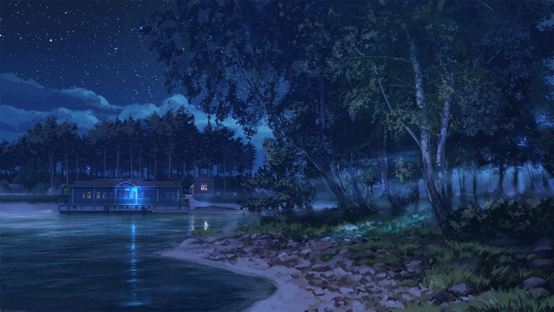 1920x1080 Anime Night Scenery Wallpaper Free Anime Night Scenery Background, Desktop