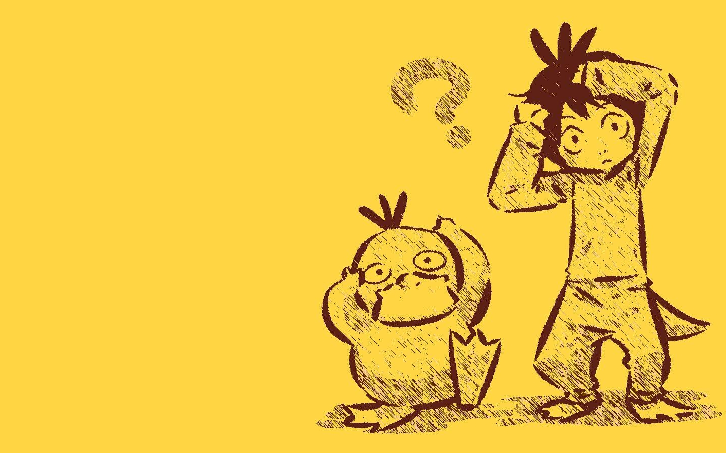 1440x900 Pokemon Psyduck anime simple background Hitec wallpaperx900, Desktop