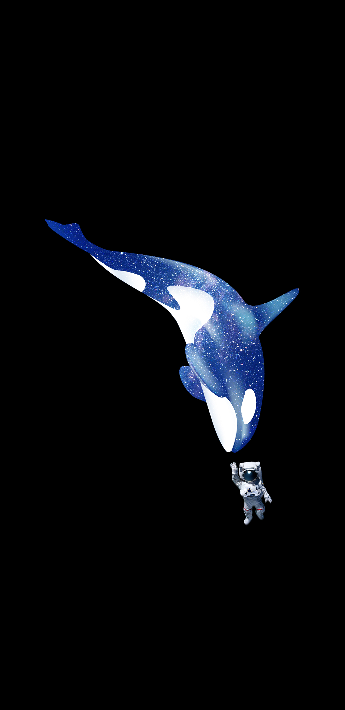 1440x2960 Orca and Astronaut. iPhone wallpaper whale, Orca art, Orca tattoo, Phone