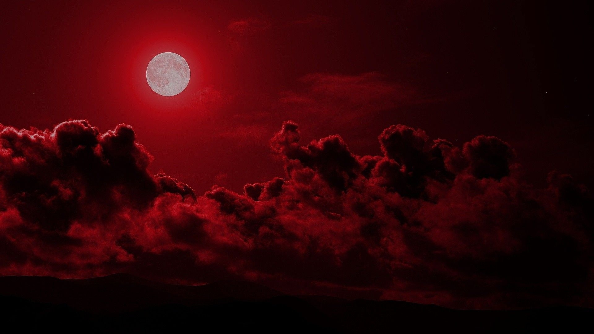 1920x1080 Red Moon Wallpaper, Desktop