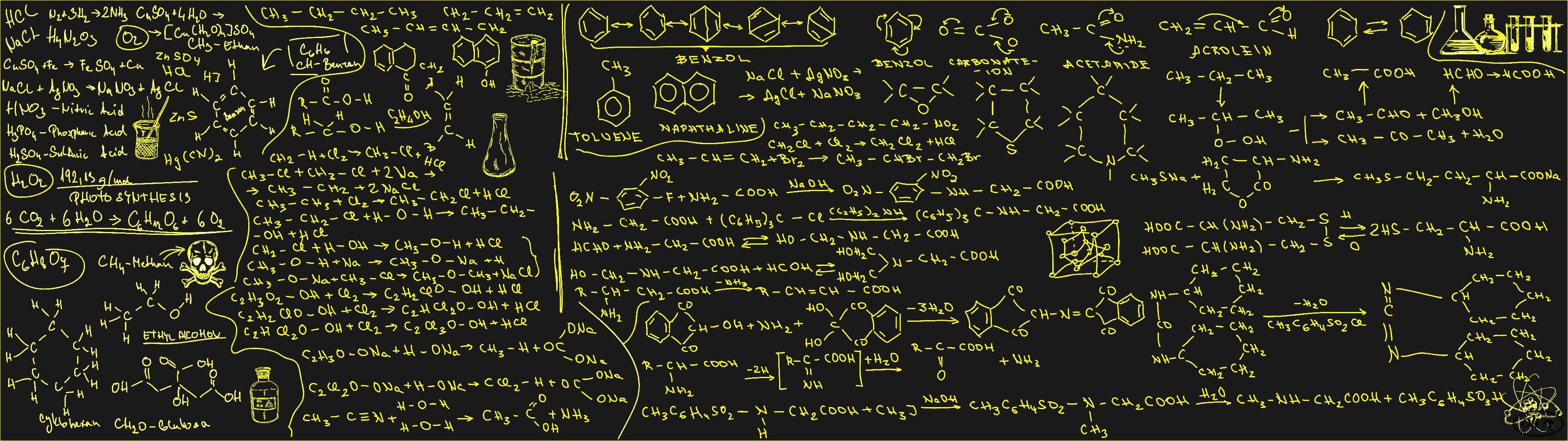 3840x1080 Organic Chemistry Wallpaper, Dual Screen