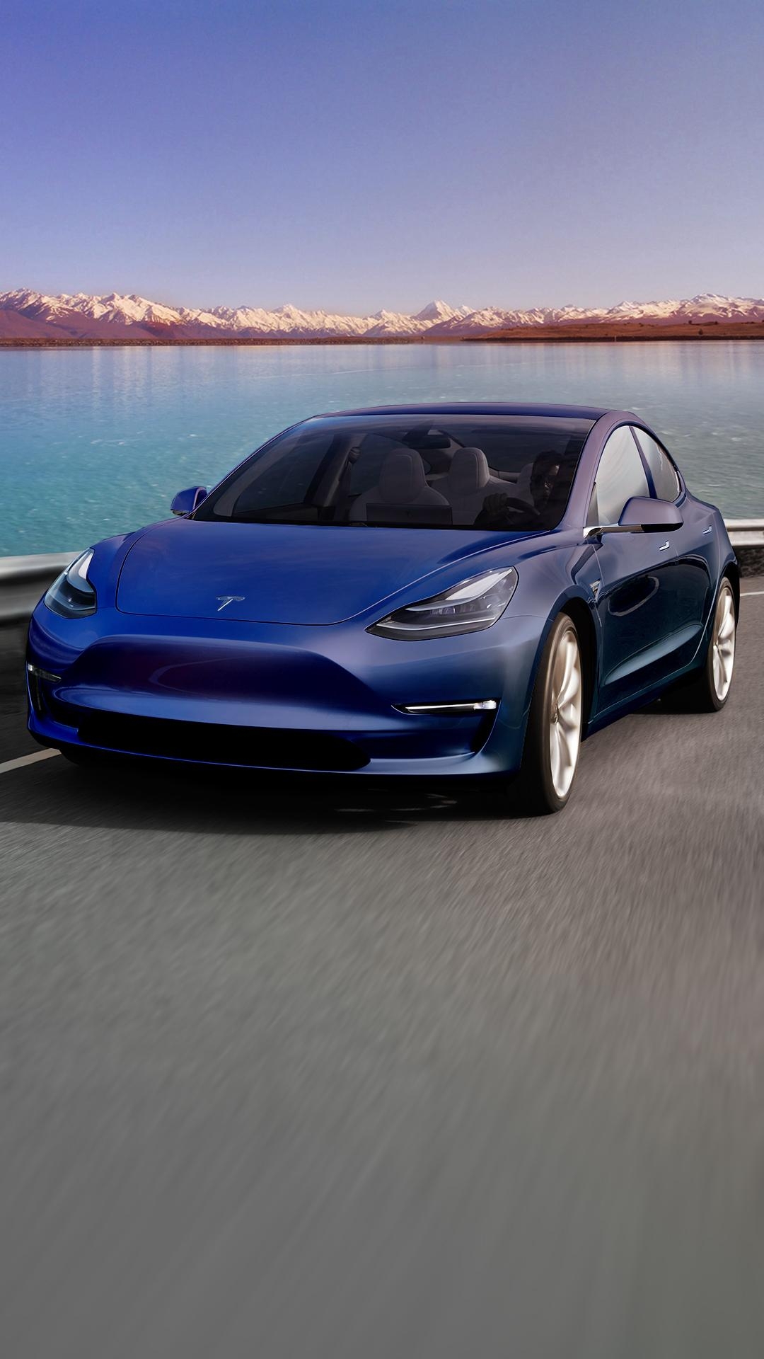 1080x1920 Tesla model 3 phone, Phone