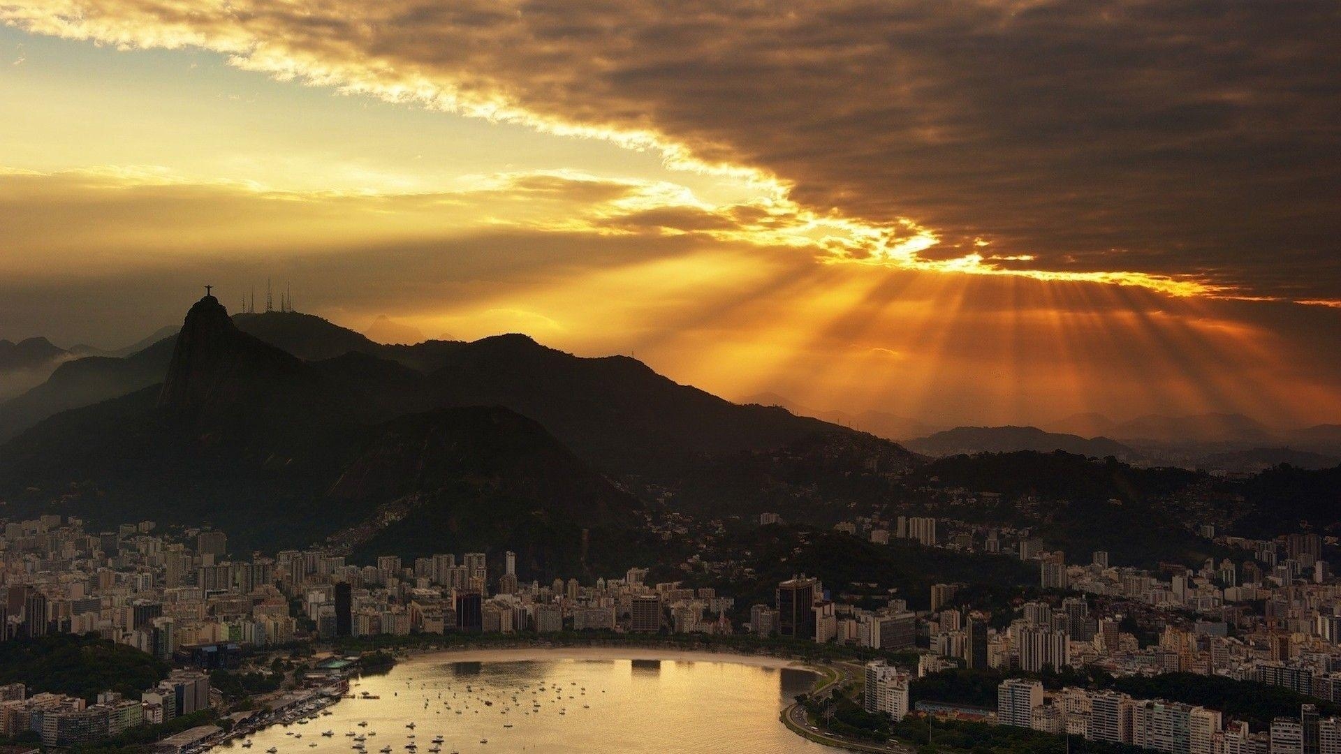 1920x1080 Rio De Janeiro Brazil at Sunset Wallpaper, Desktop