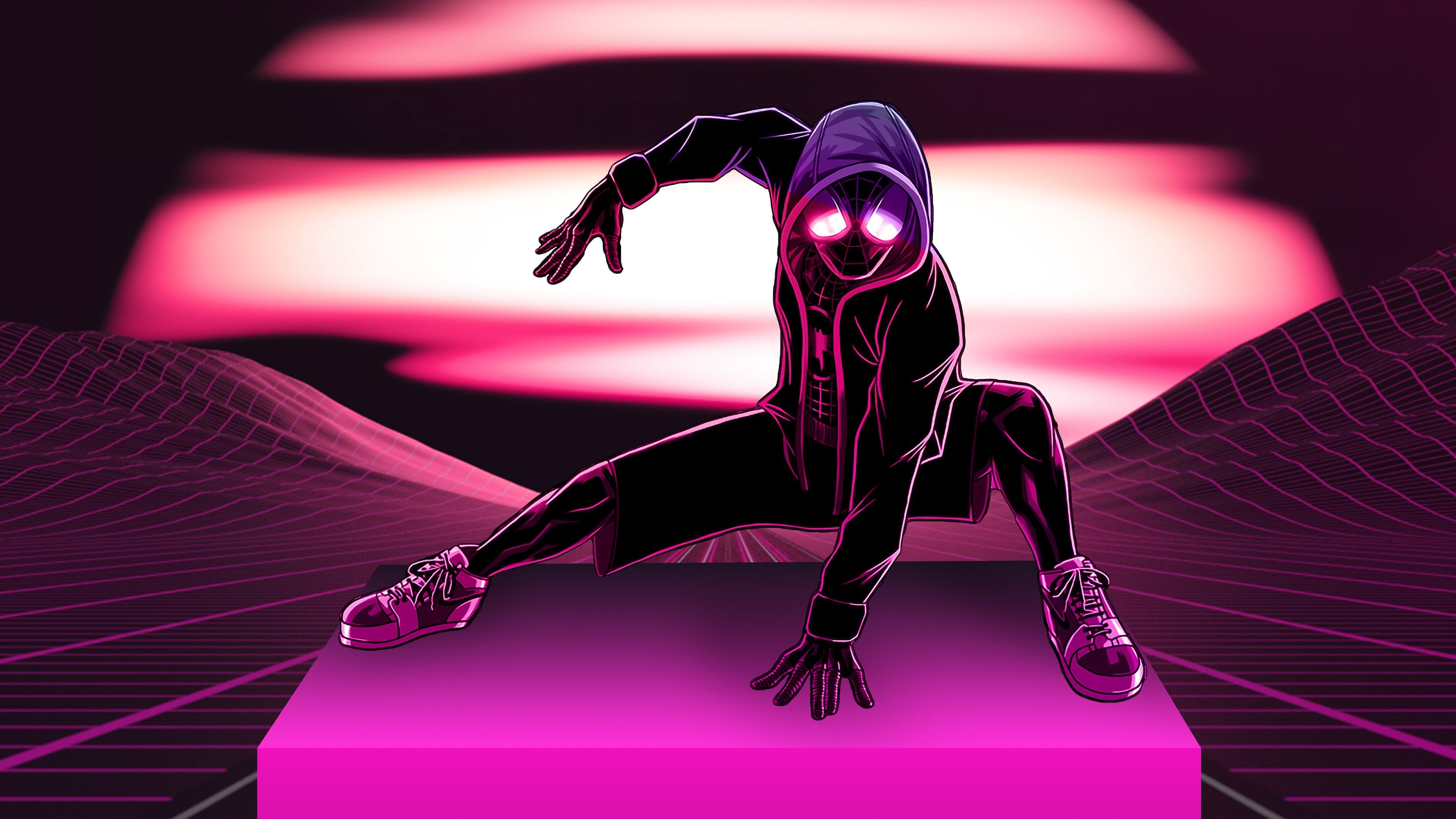 3840x2160 Neon Spider Man 4k superheroes wallpaper, spiderman wallpaper, spiderman into the spider verse wallpaper, retrowa. Superhero, Spiderman, Deadpool and spiderman, Desktop