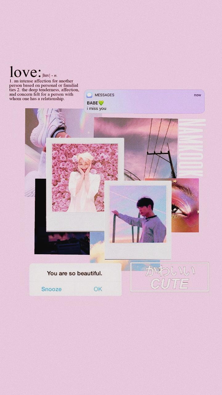 720x1280 Aesthetic, Pastel, And Pink Image Jungkook Wallpaper, Phone