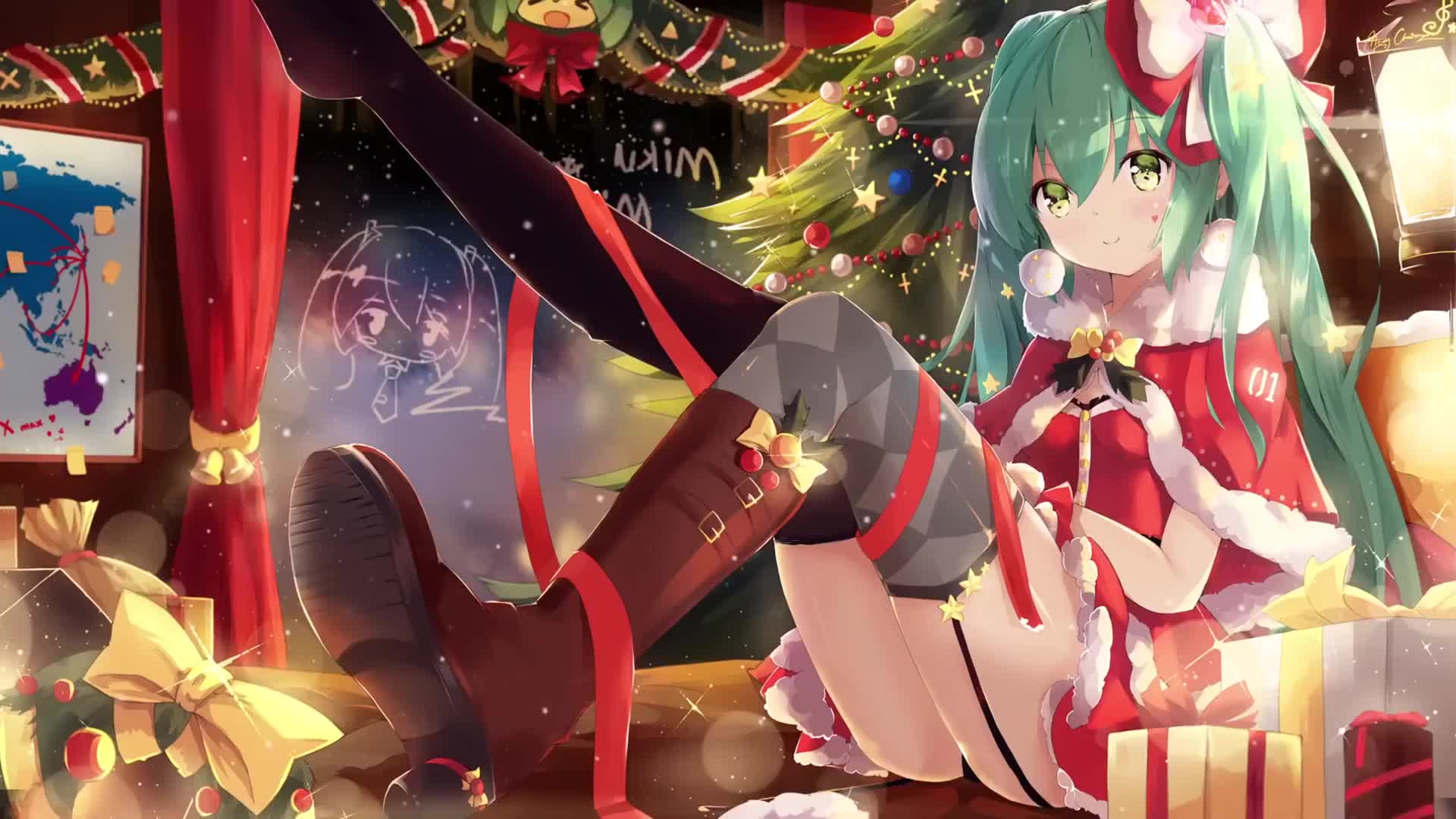 1920x1080 Nightcore Wish You A Merry Christmas Anime Girl Live, Desktop