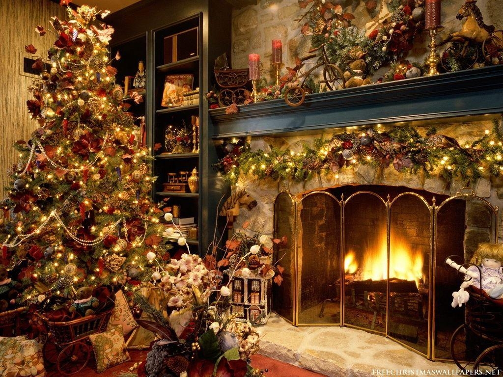 1030x770 Christmas Tree And Fireplace. Christmas tree, fireplace, Desktop