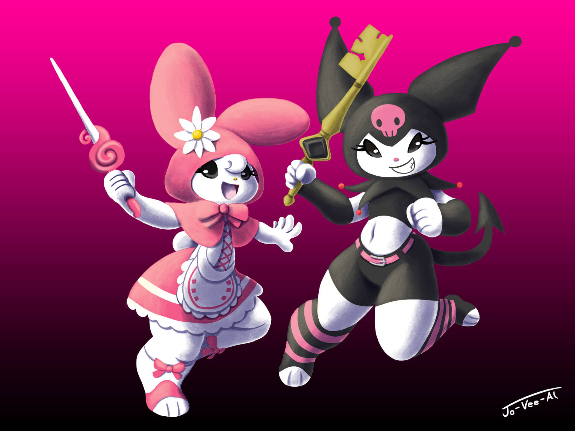 1920x1440 Download My Melody Kuromi In 3D Wallpaper, Desktop