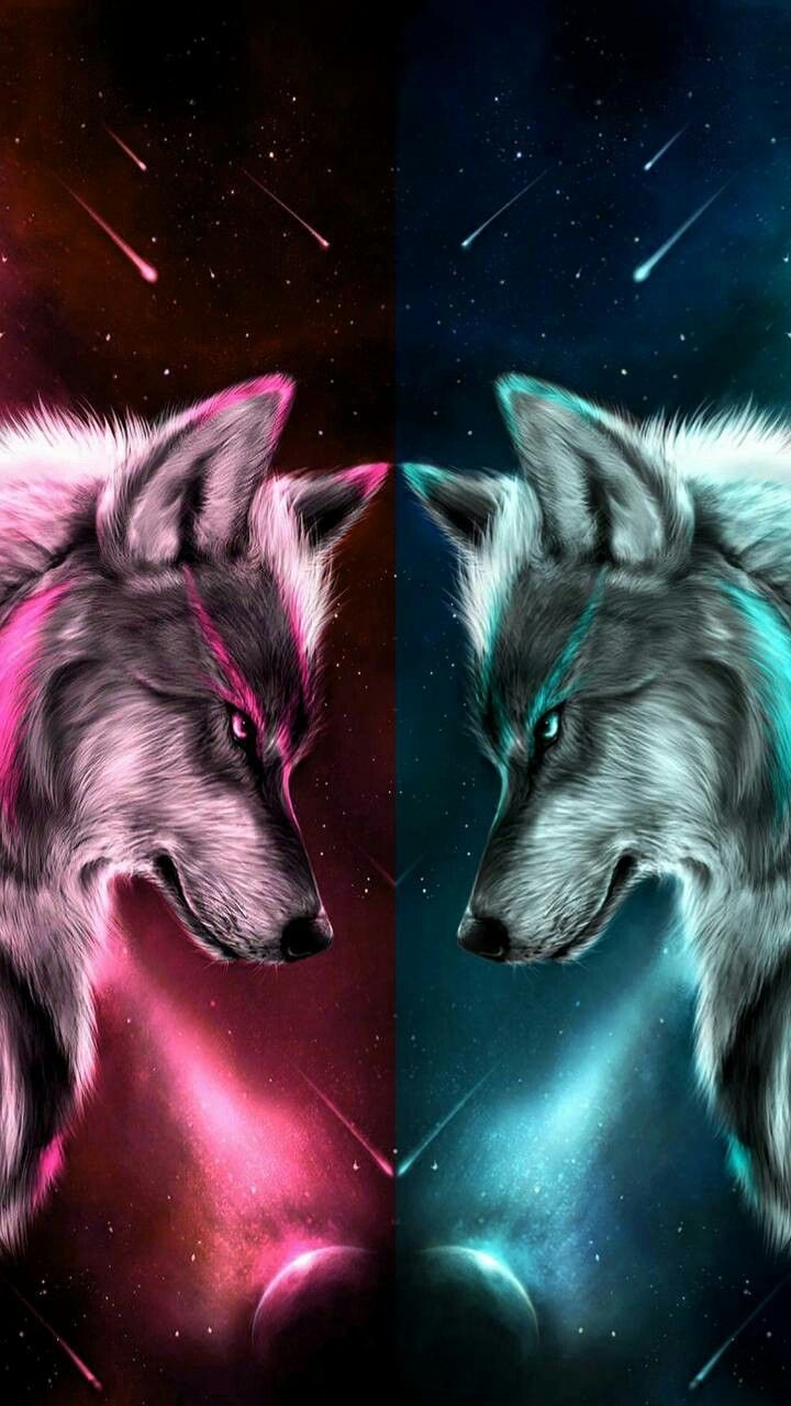 720x1280 Fire Wolf Art, Phone