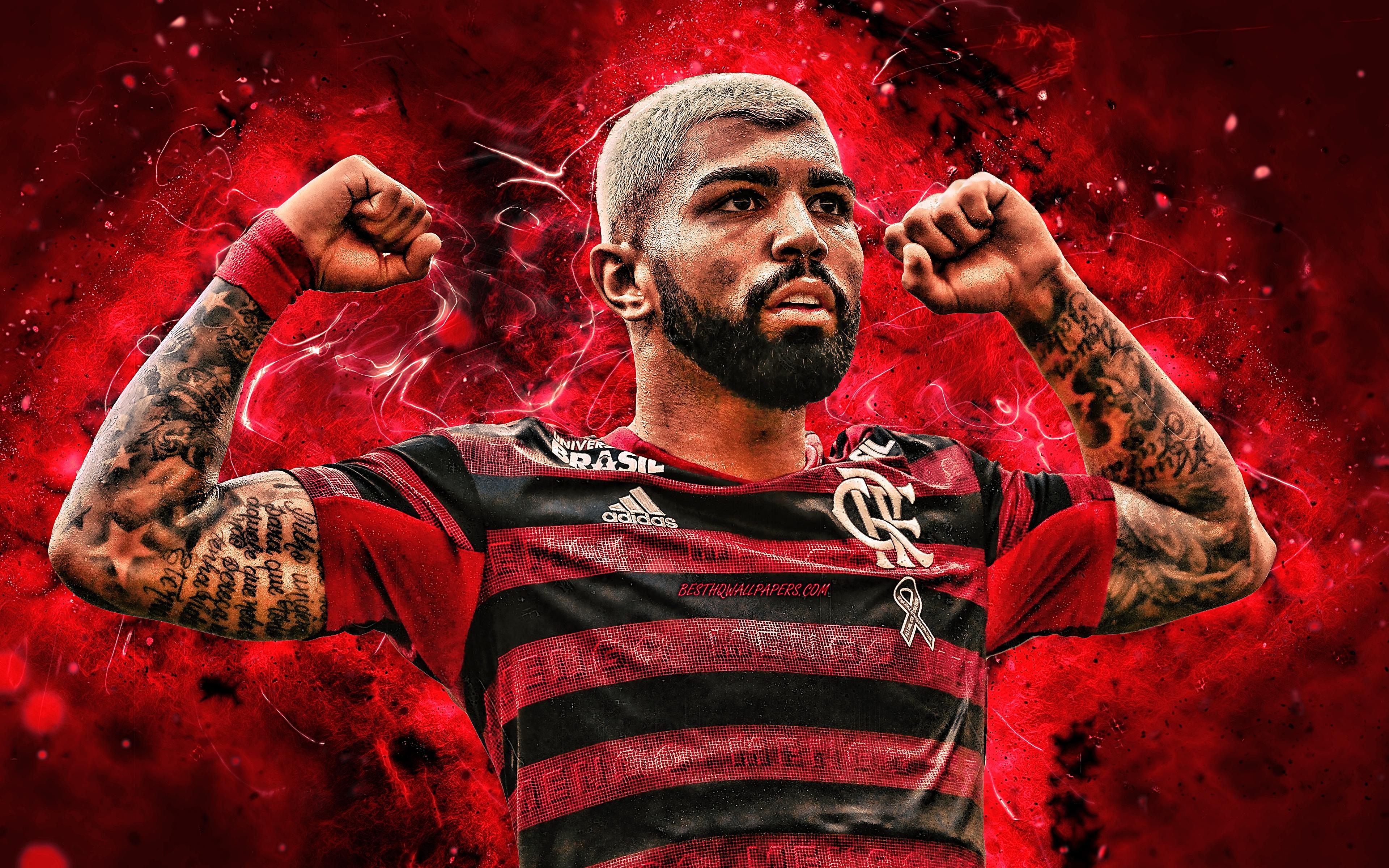 3840x2400 Download wallpaper Gabigol, 4k, Flamengo FC, brazilian, Desktop